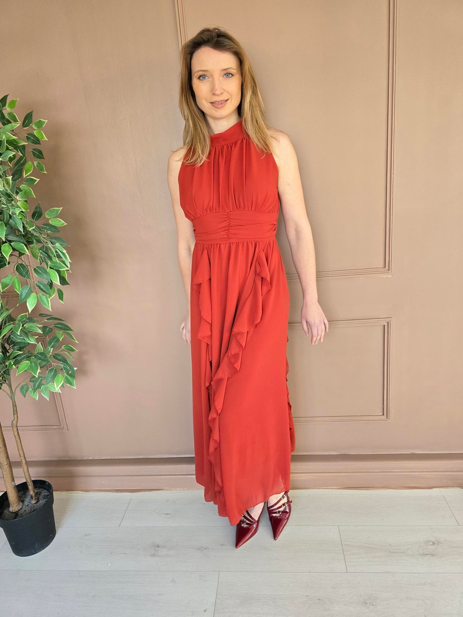 Robe longue multicolore détail – La Chica