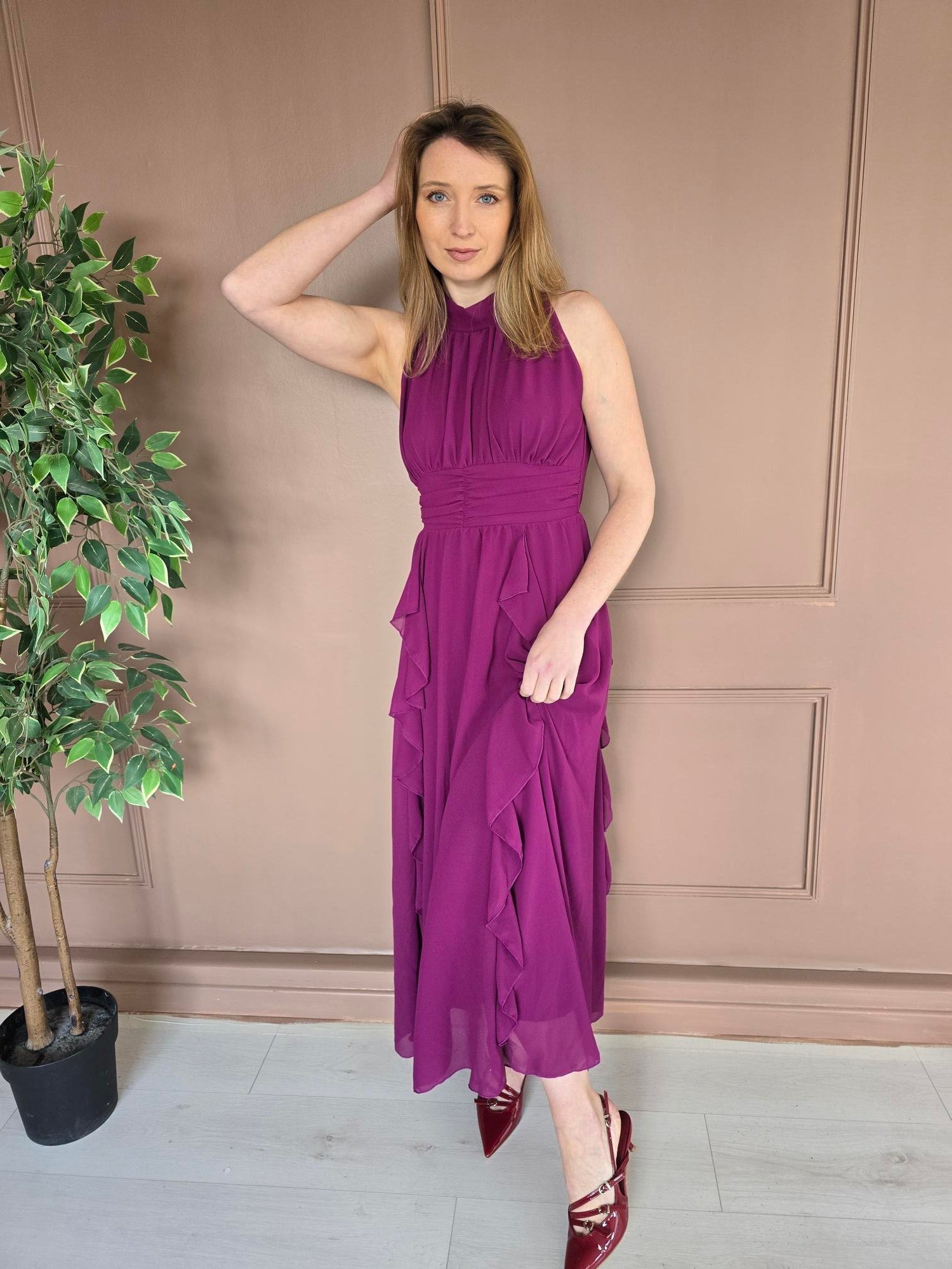 Robe longue multicolore détail – La Chica