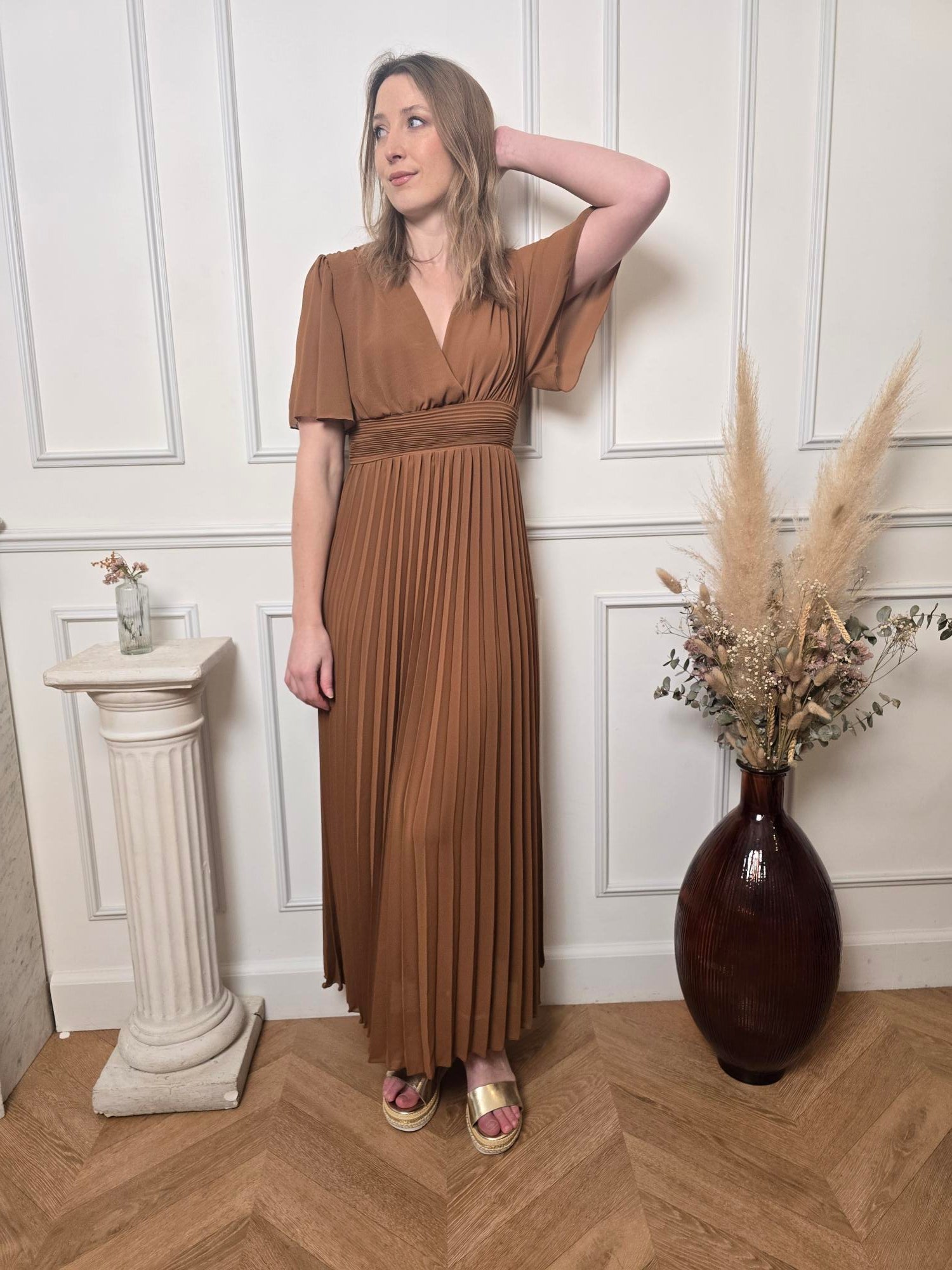 Robe longue camel détail – La Chica