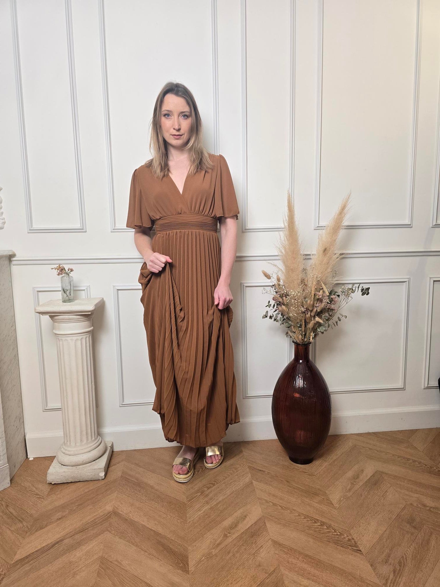 Robe longue camel détail – La Chica