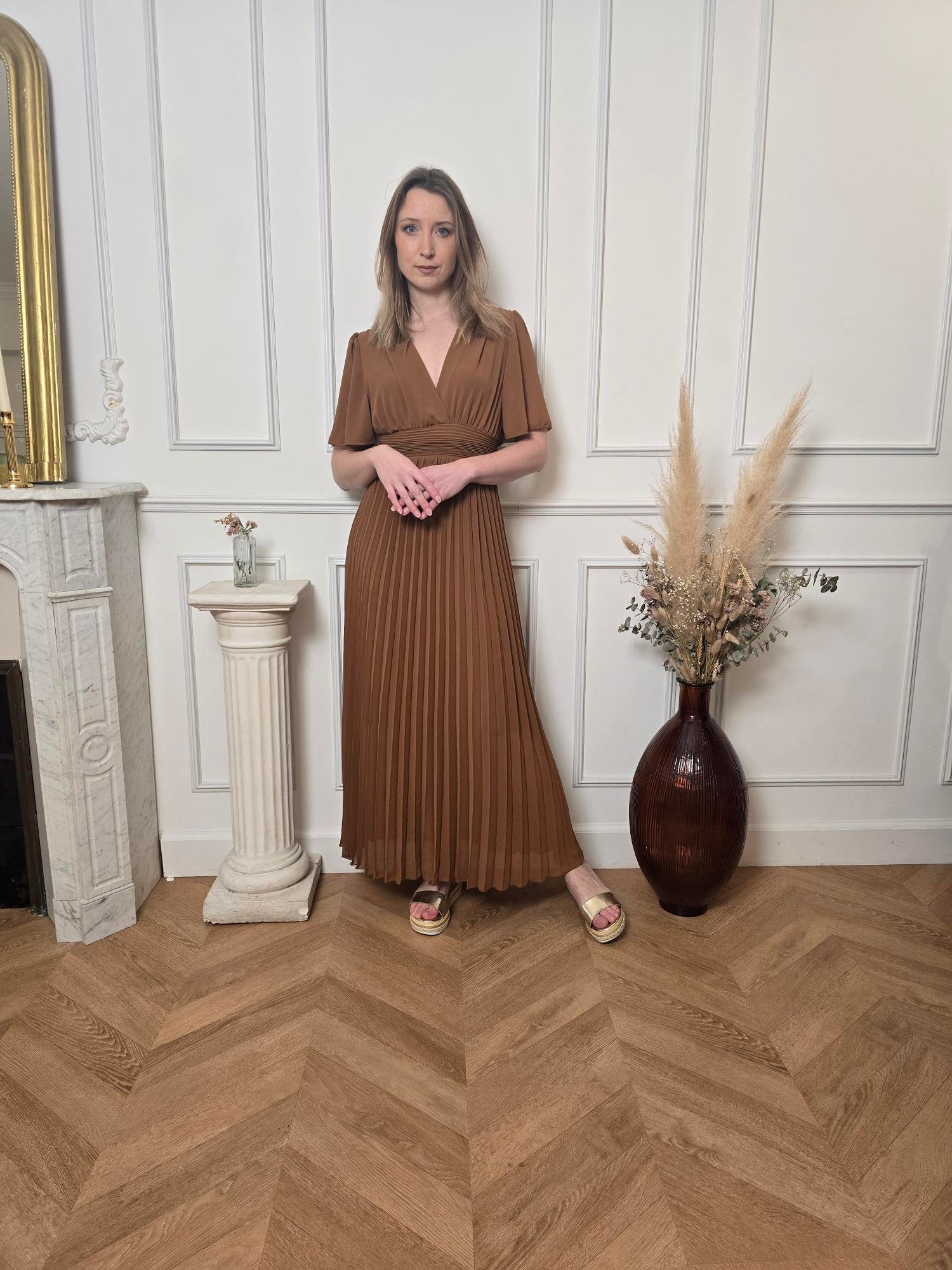 Robe longue camel détail – La Chica