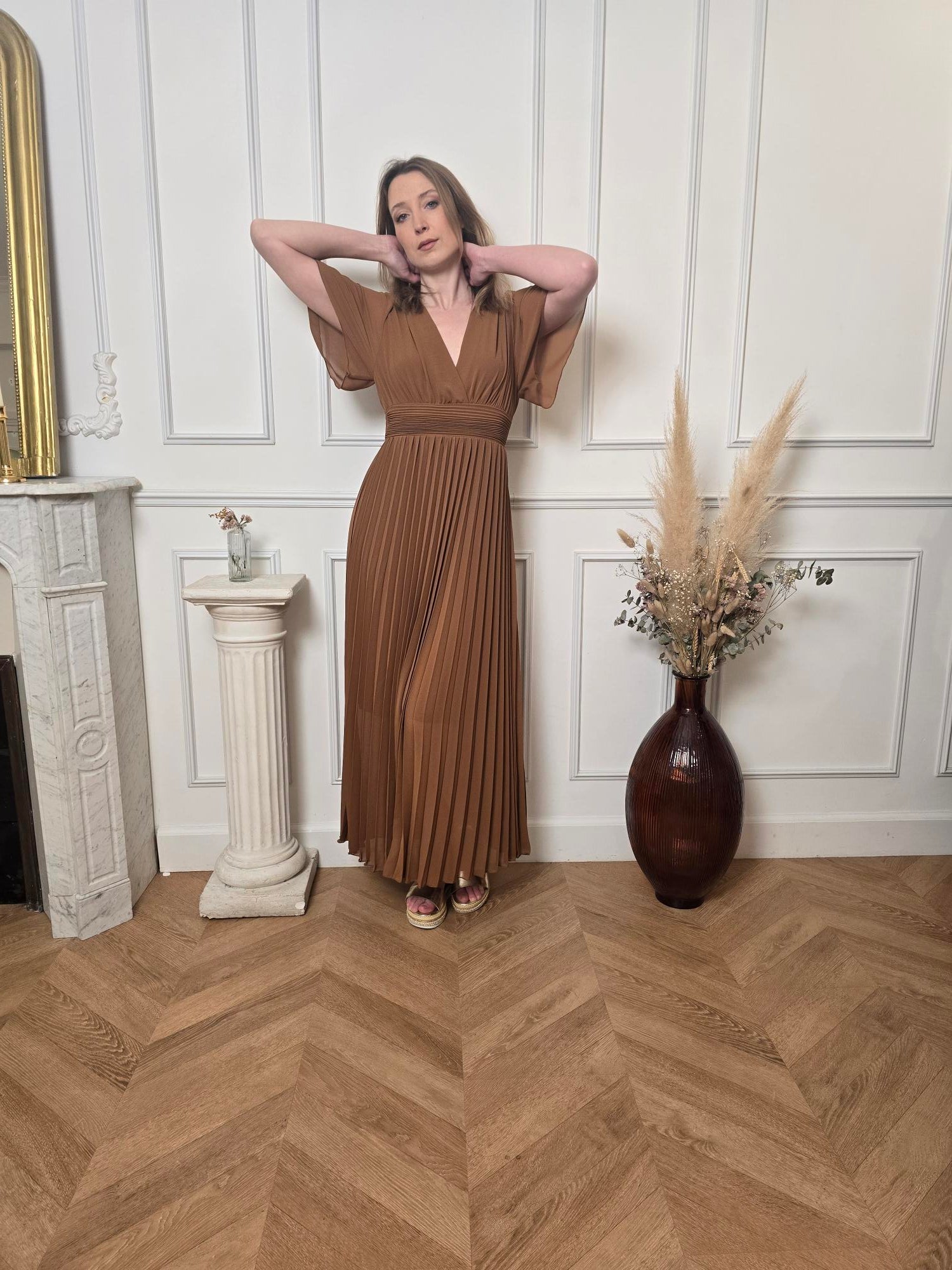 Robe longue camel détail – La Chica