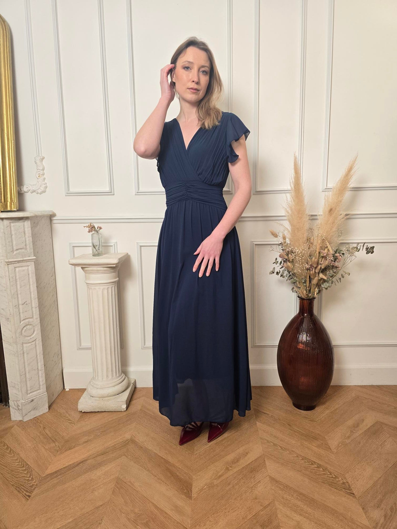 Robe longue bleu marine femme – La Chica