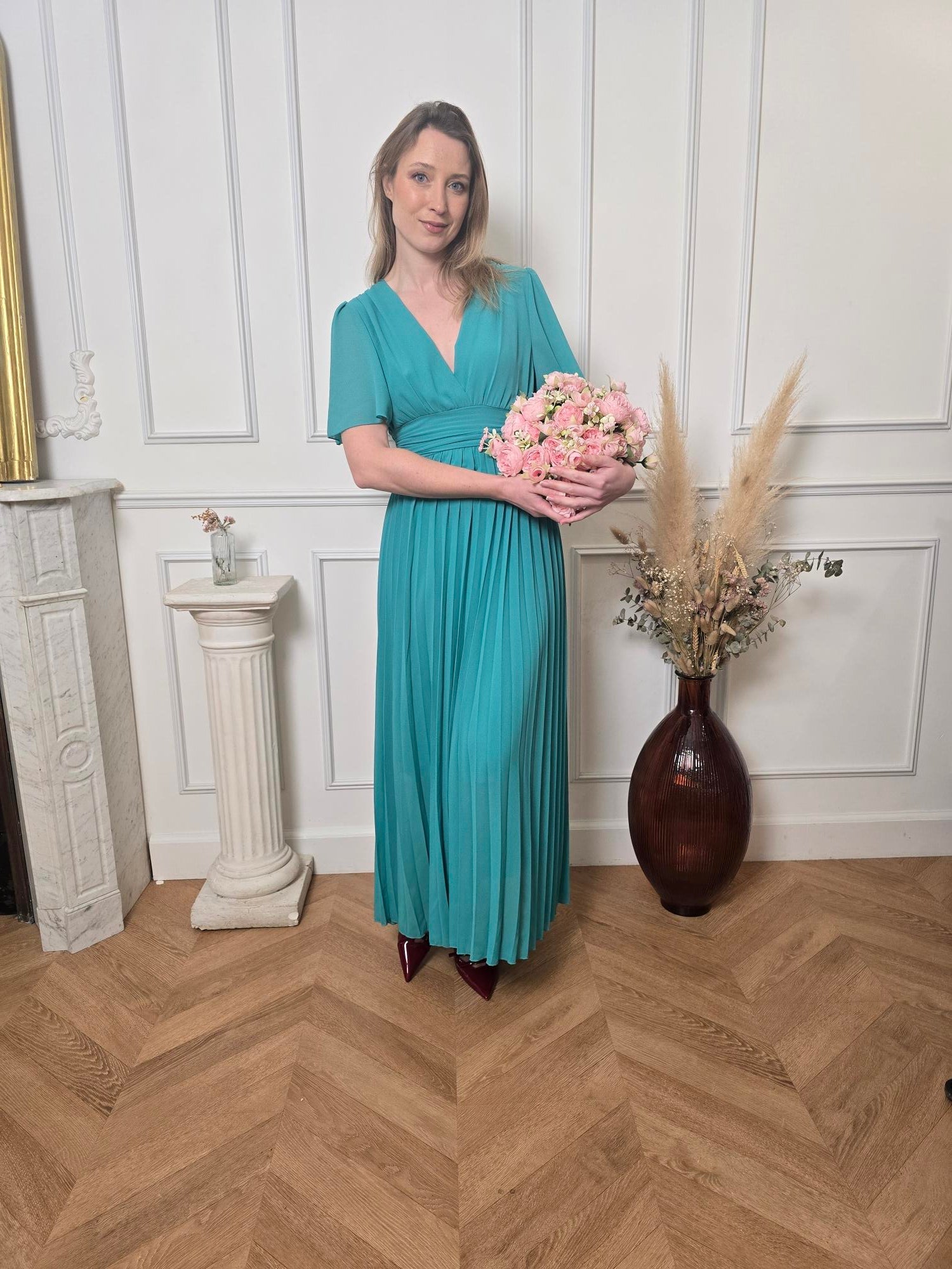 Robe longue turquoise femme – La Chica