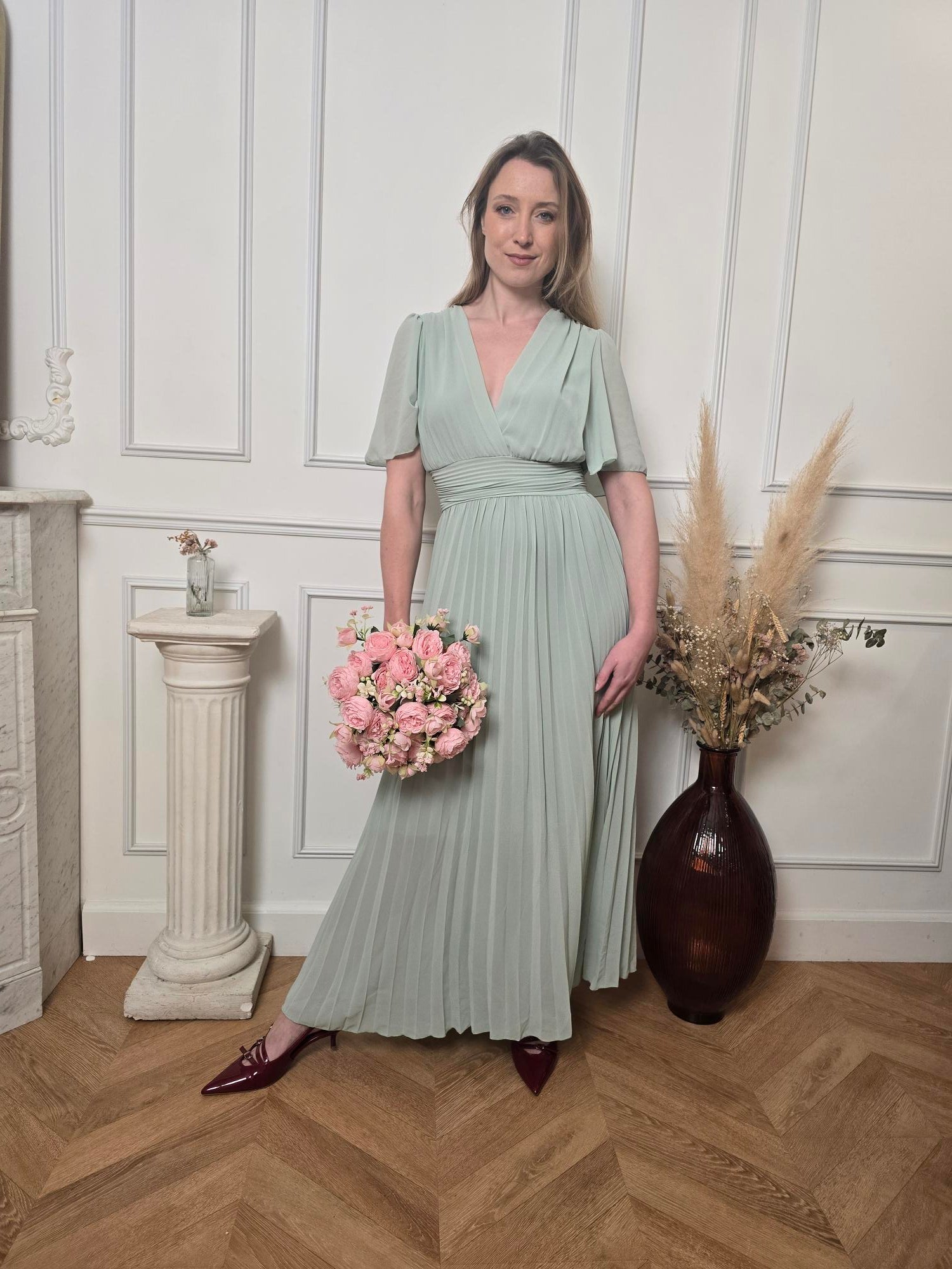 Robe longue vert menthe femme – La Chica