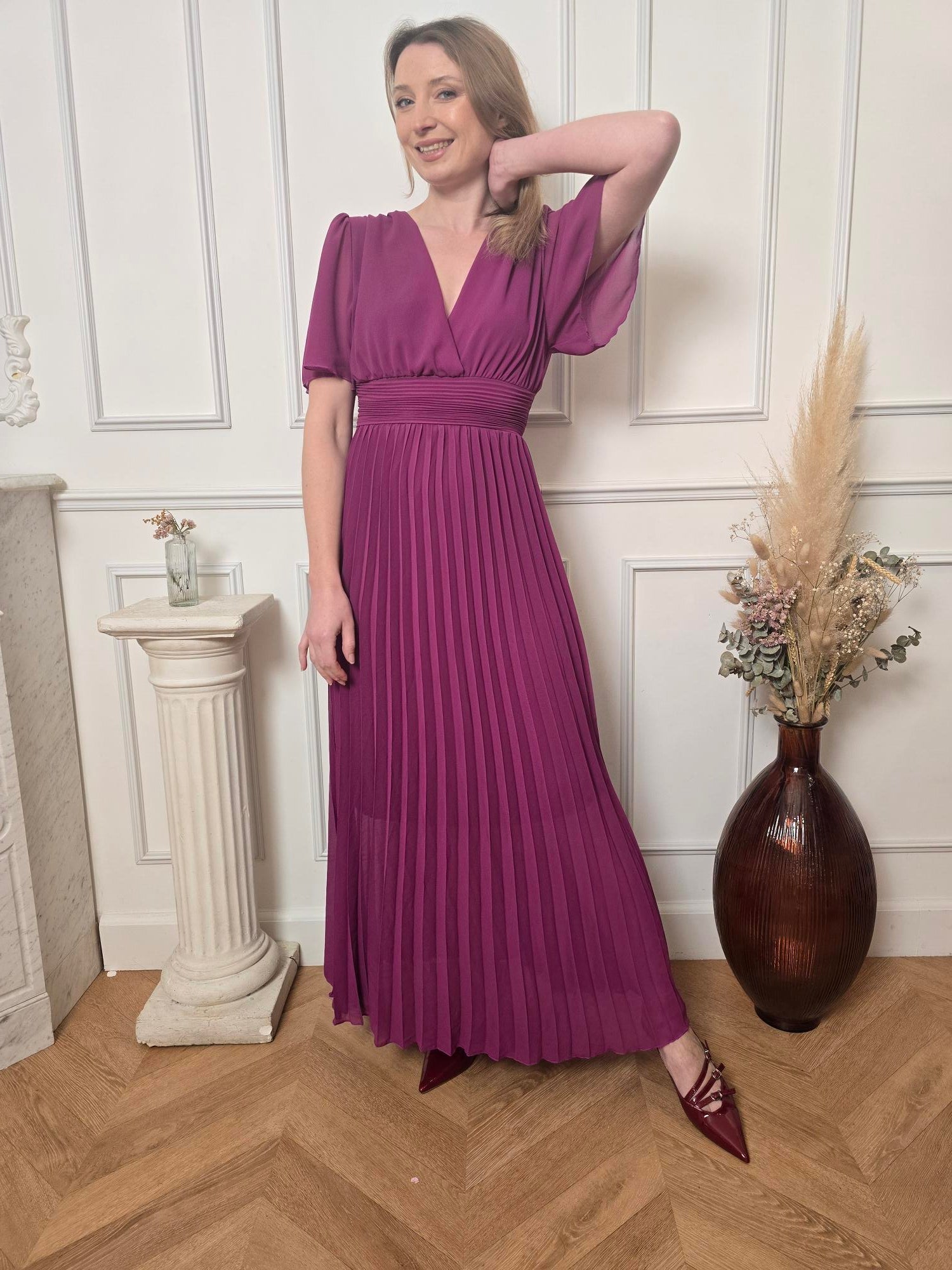 Robe longue prune détail – La Chica