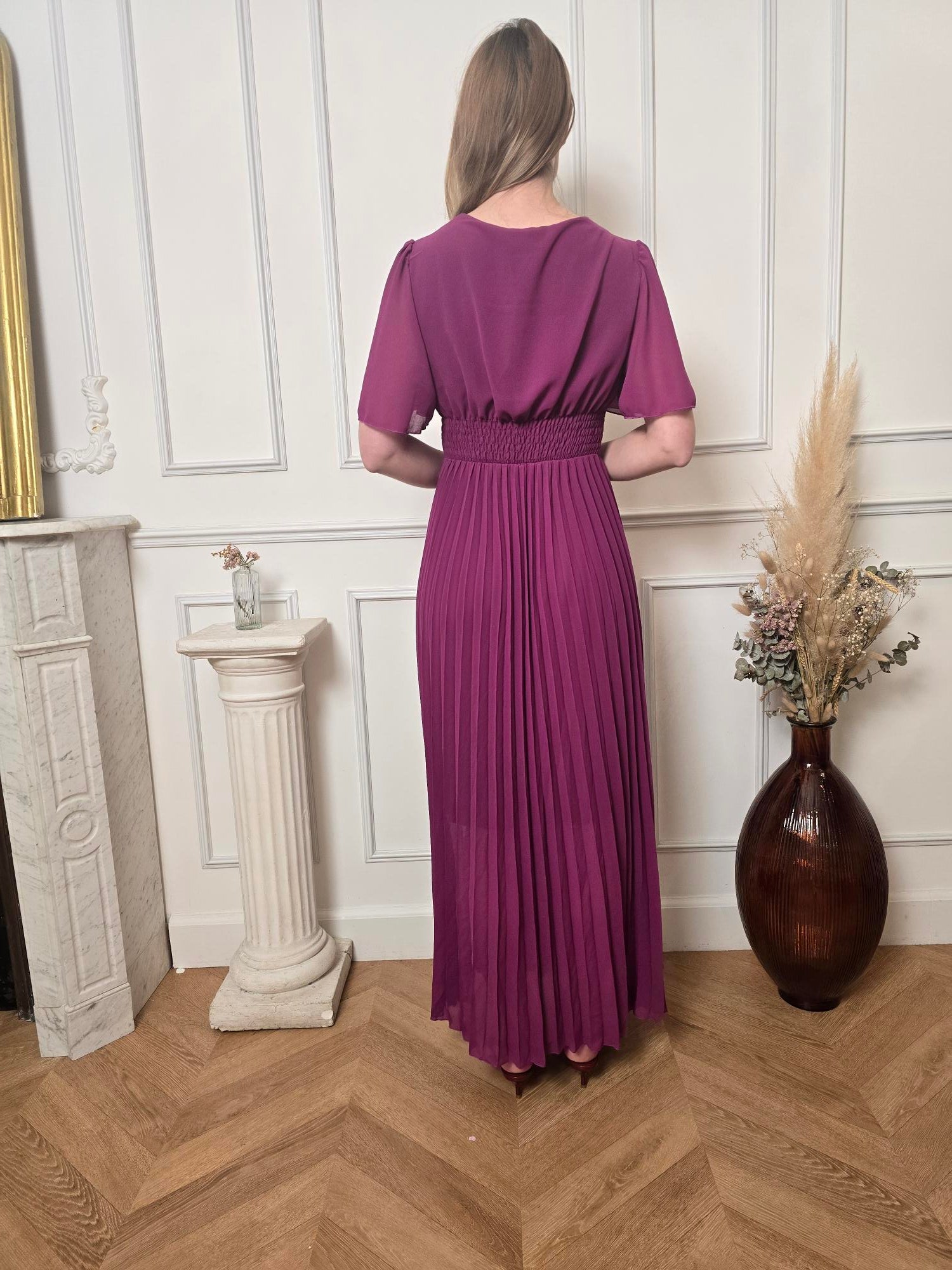 Robe longue prune détail – La Chica