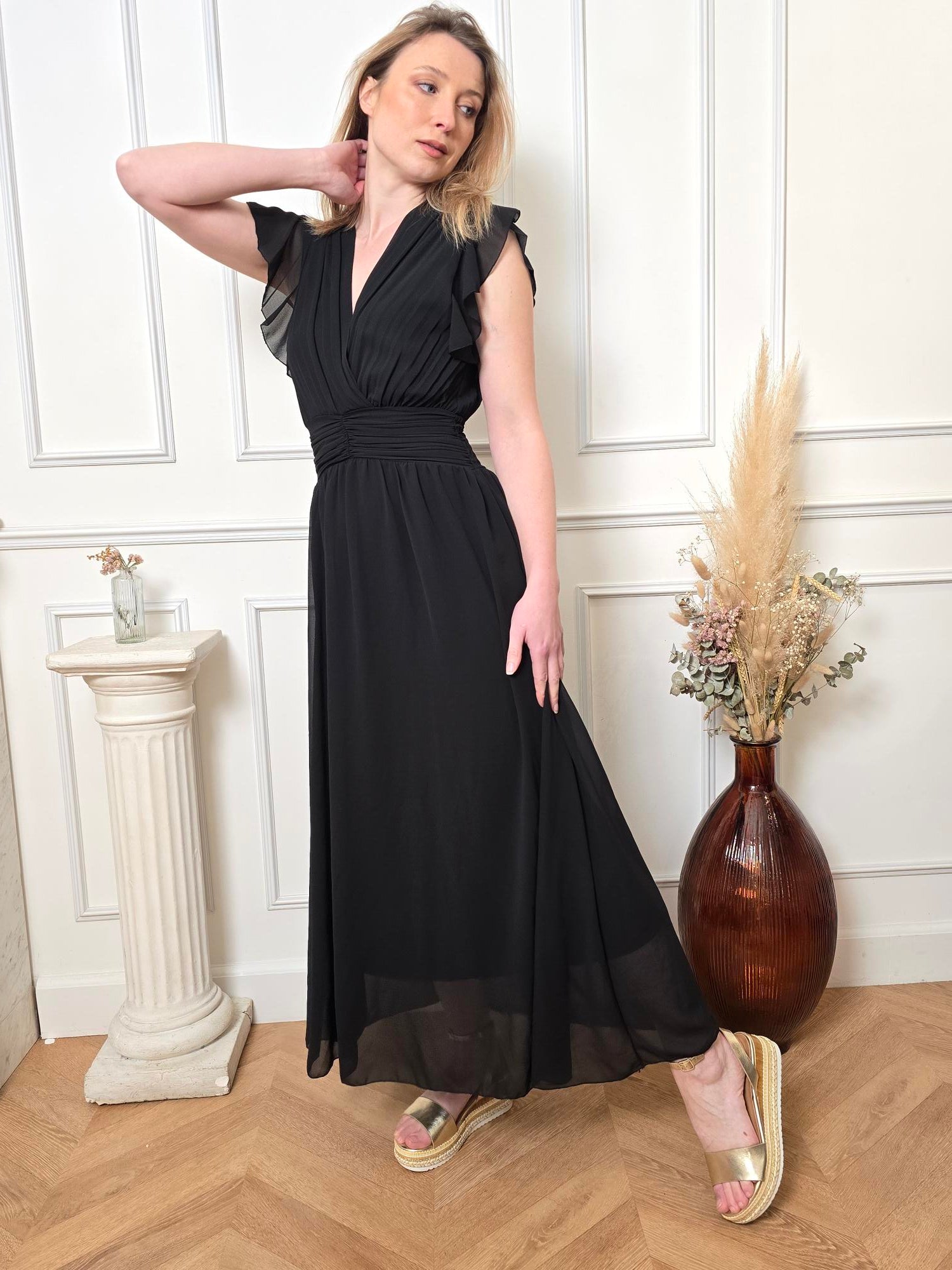 Robe longue noire détail – La Chica