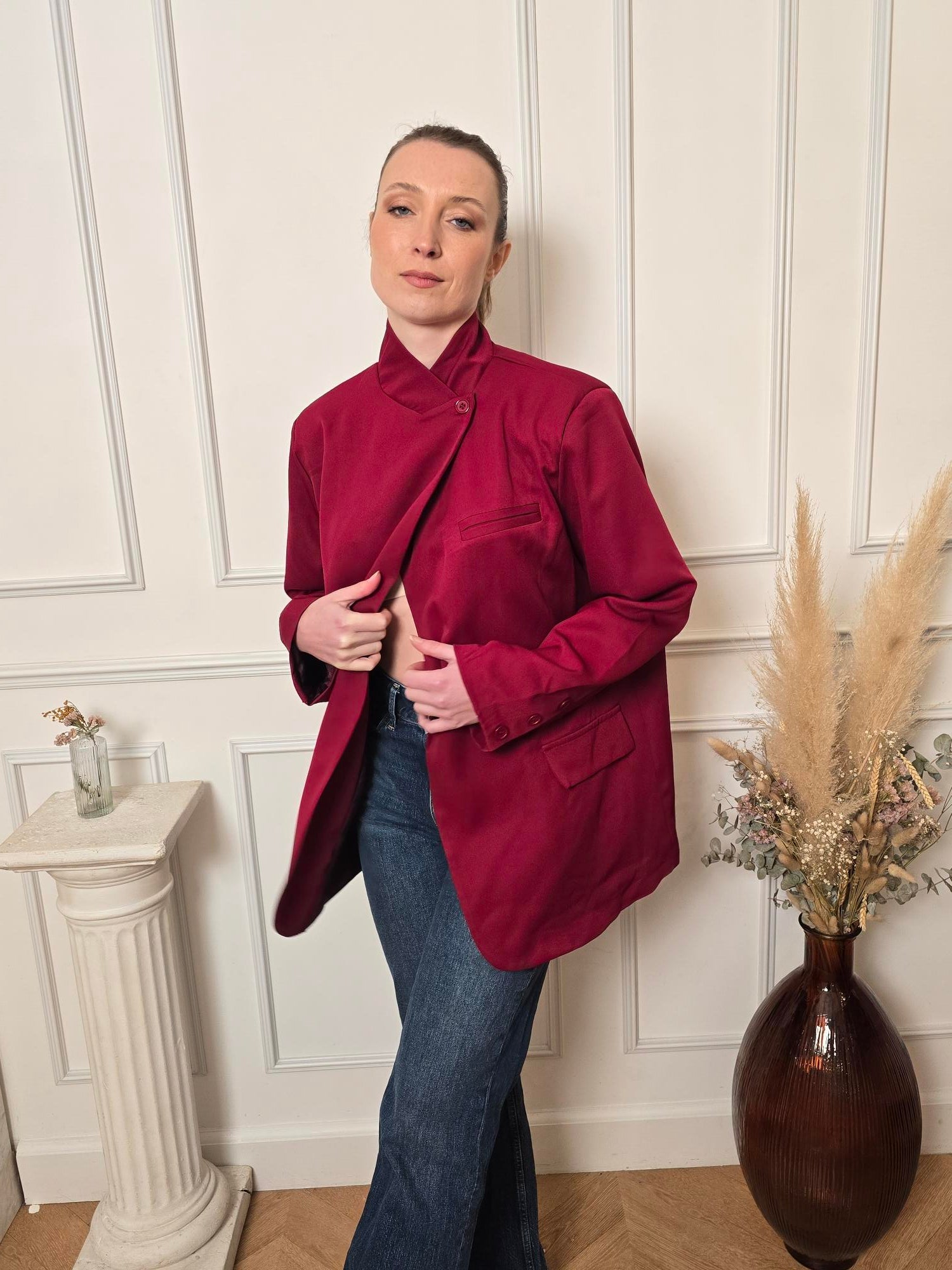 Blazer bordeaux détail – La Chica
