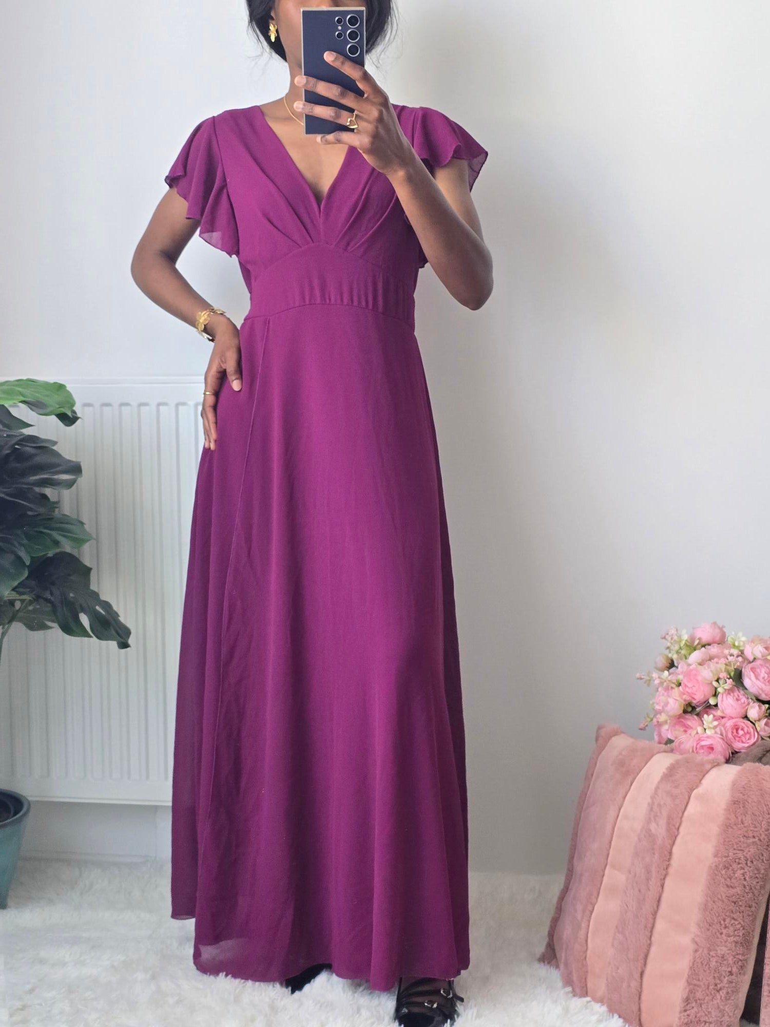 Robe longue prune plissée ✦ Élégance profonde et sophistication intemporelle La Chica