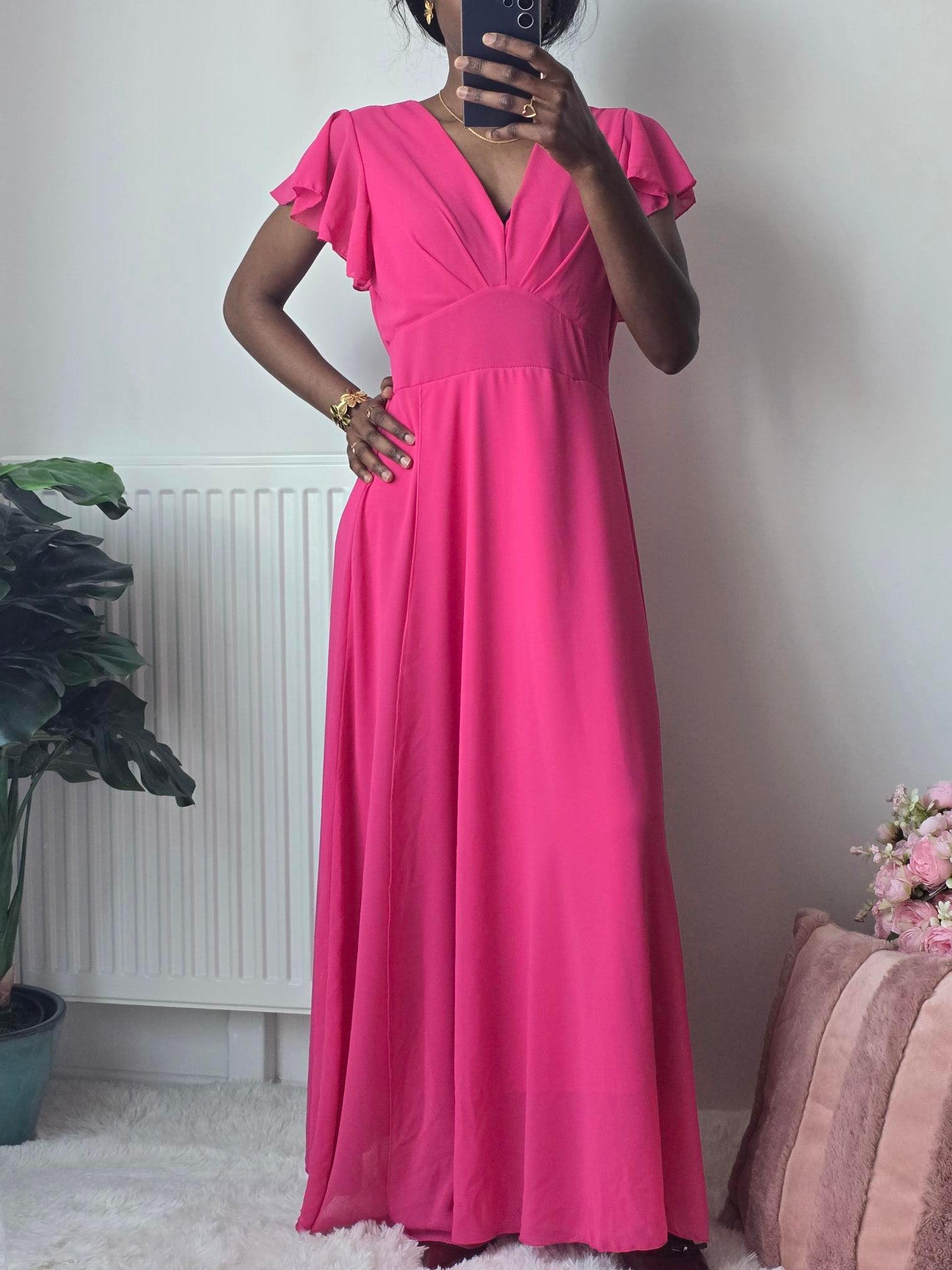 Robe longue rose fuchsia plissée ✦ Élégance vibrante et sophistication La Chica