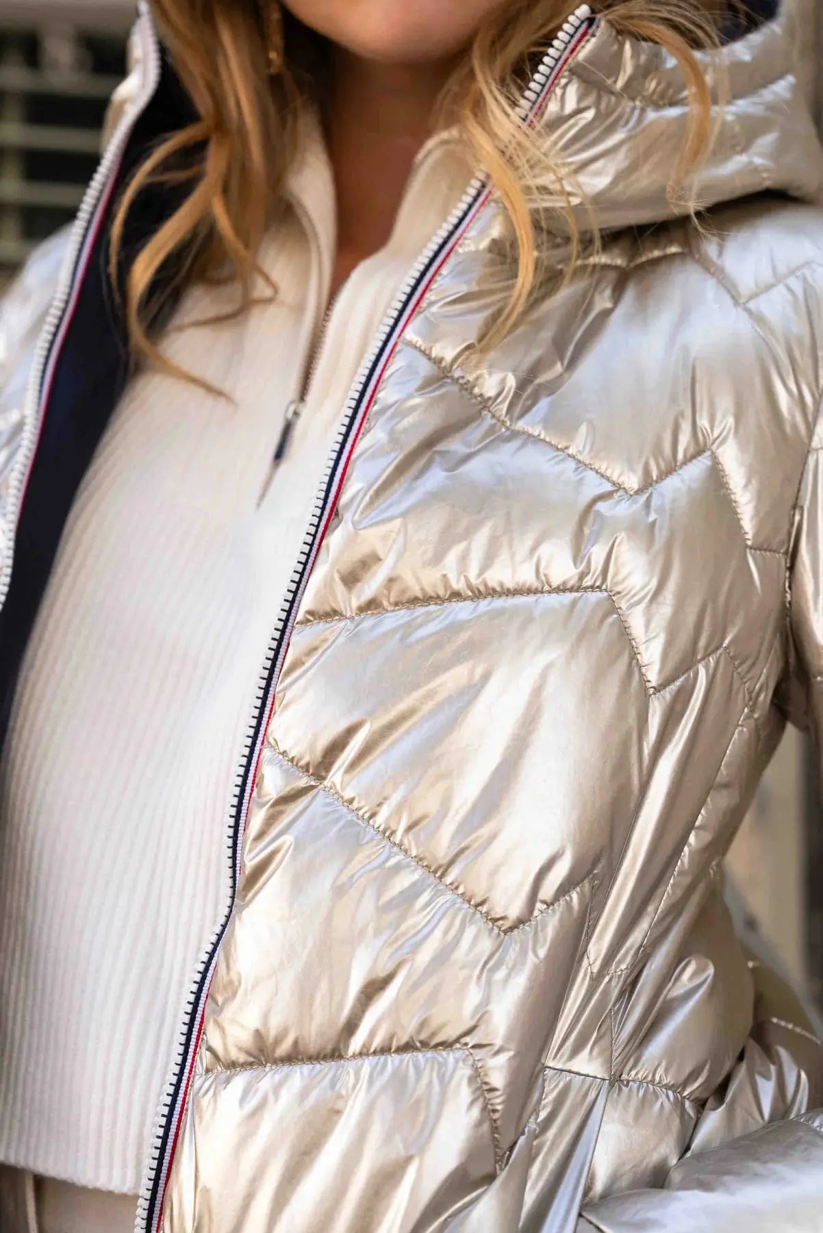 DOUDOUNE COURTE REVERSIBLE MARINE DORE LAURA JO La Chica