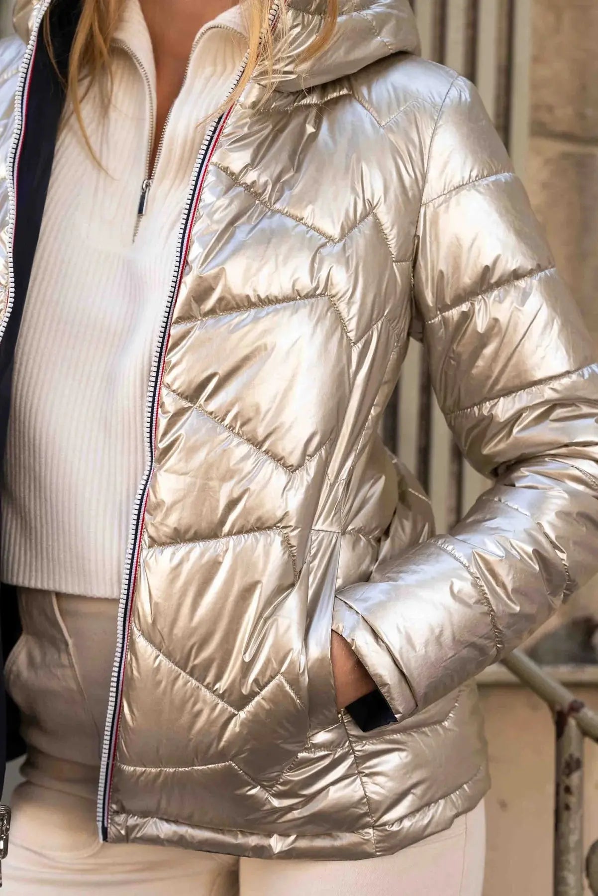 DOUDOUNE COURTE REVERSIBLE MARINE DORE LAURA JO La Chica