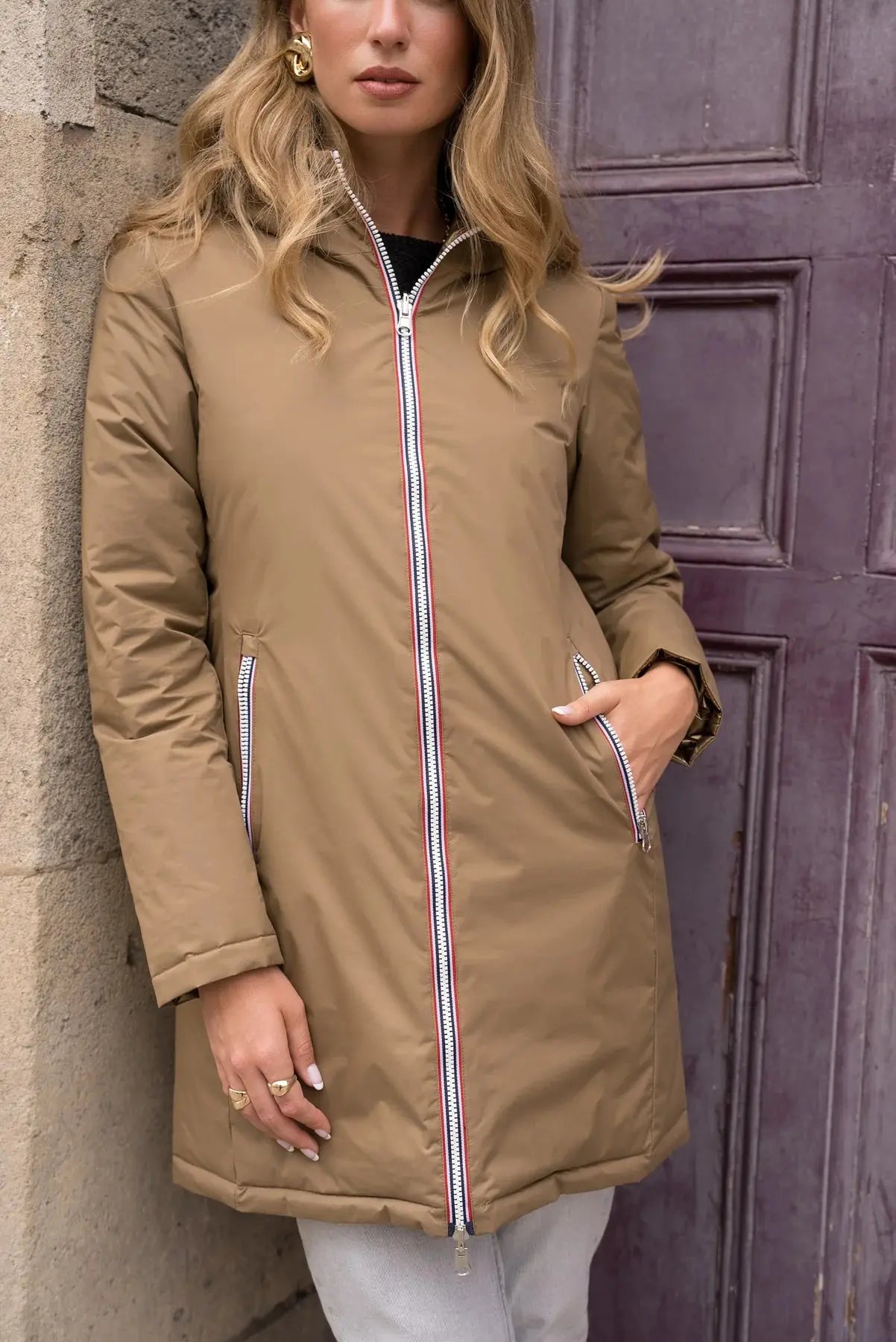 DOUDOUNE LONGUE MATELASSEE LAURA JO CAMEL La Chica