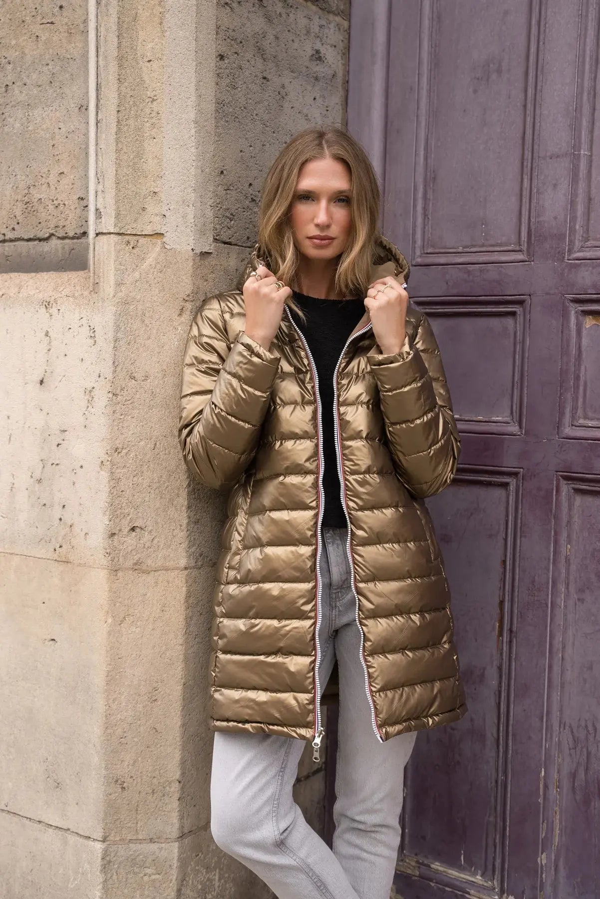 DOUDOUNE LONGUE MATELASSEE LAURA JO CAMEL La Chica