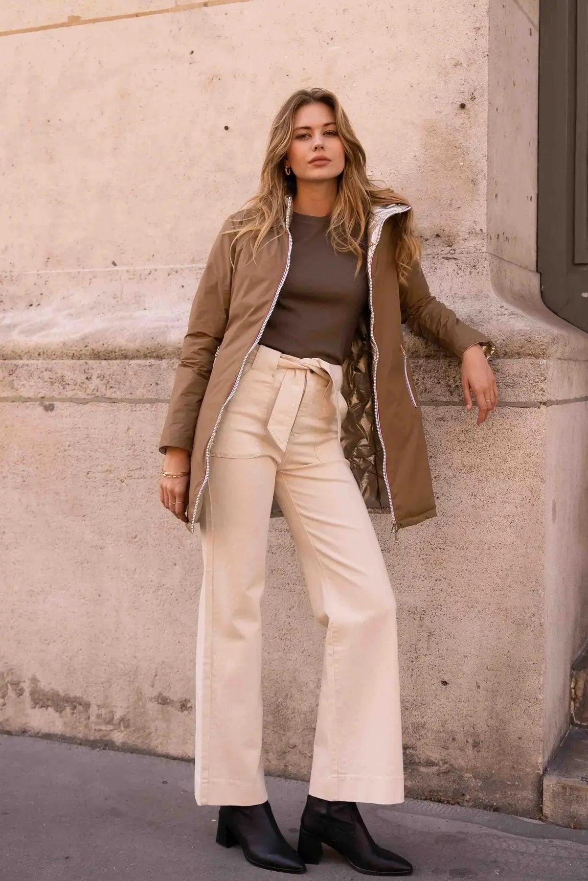 DOUDOUNE LONGUE REVERSIBLE CAMEL DORE LAURA JO La Chica