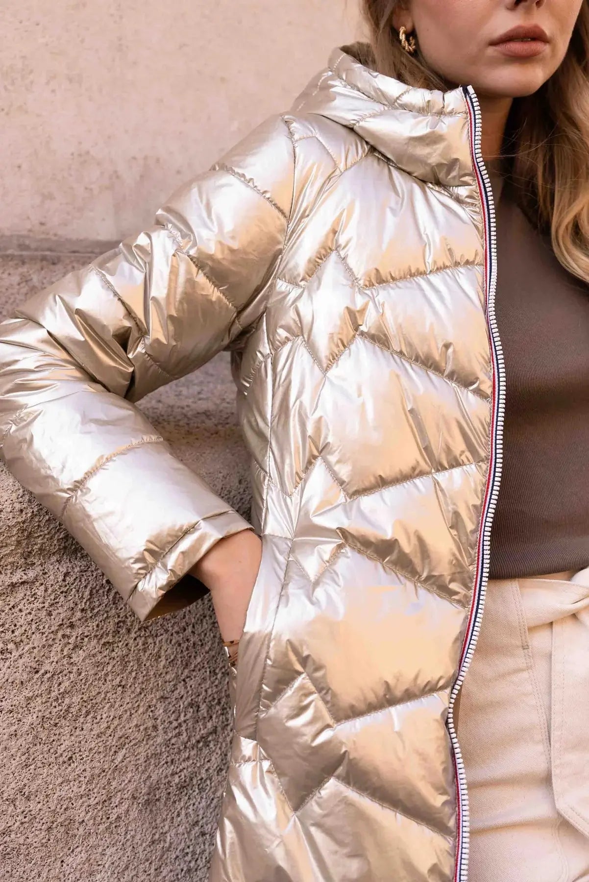 DOUDOUNE LONGUE REVERSIBLE CAMEL DORE LAURA JO La Chica