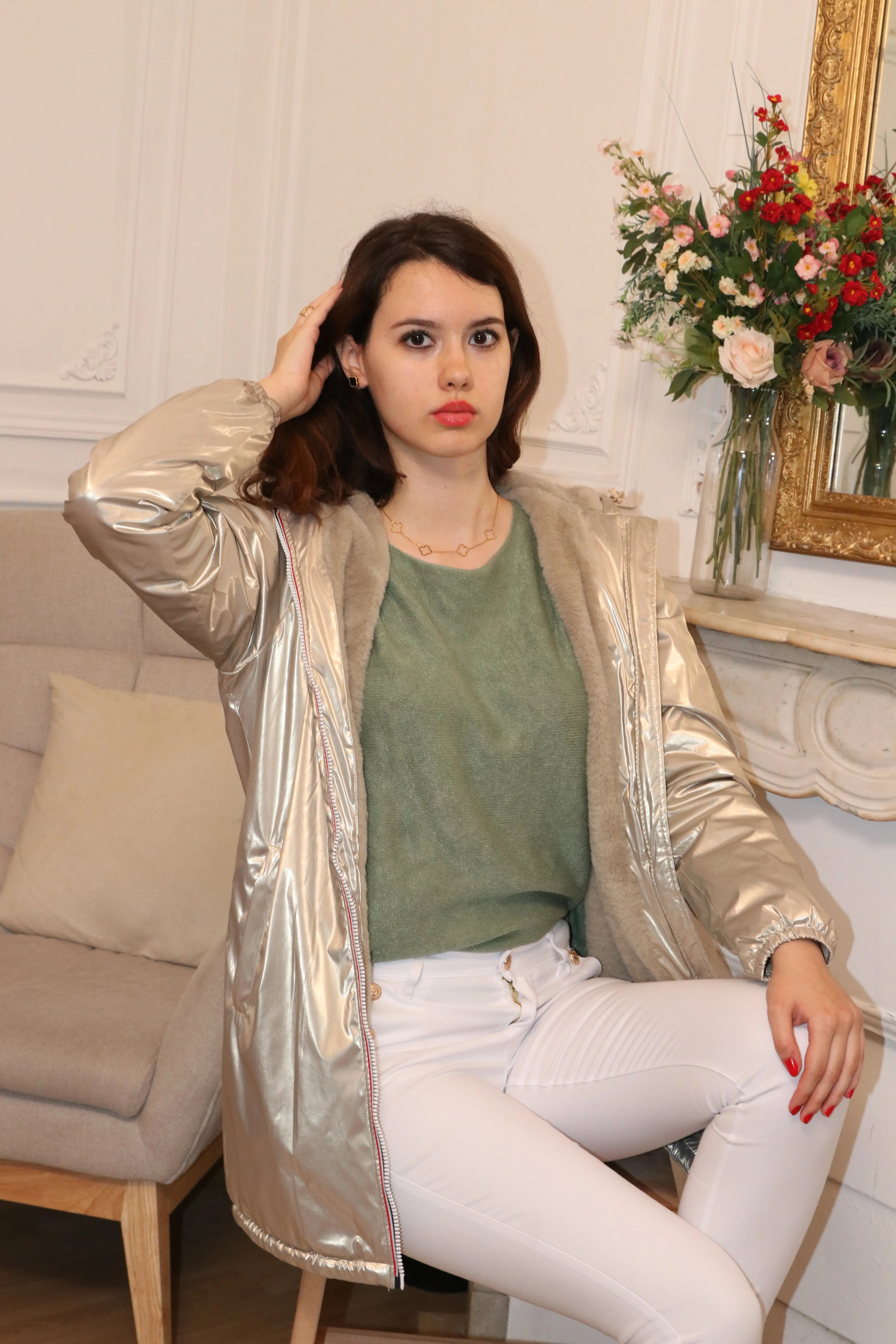 IMPERMEABLE LONG FOURE DORE LAURA JO La Chica