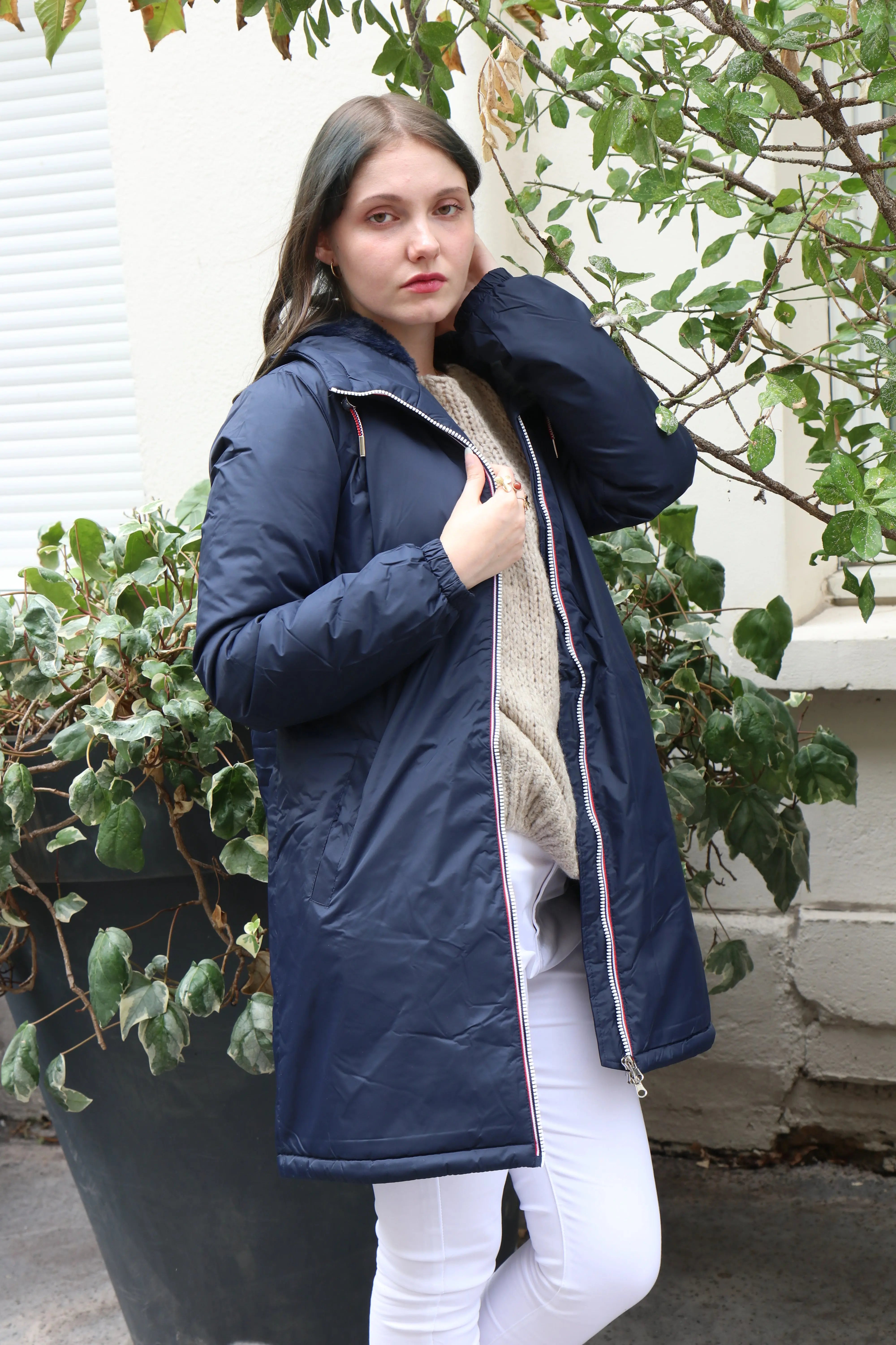 IMPERMEABLE LONG FOURRE AVEC CORDONS La Chica