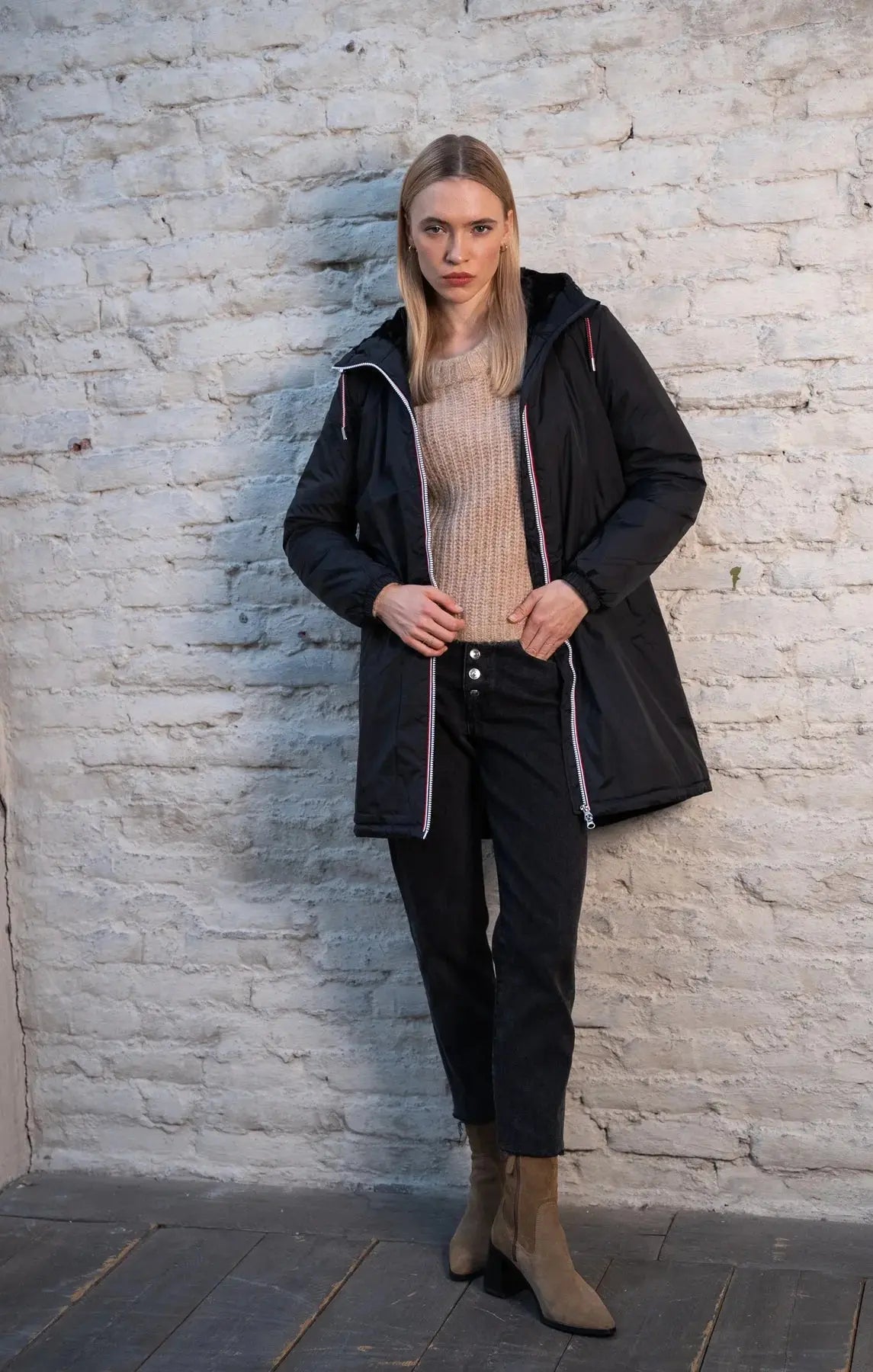 PARKA LONGUE FOURRE NOIR LAURA JO La Chica