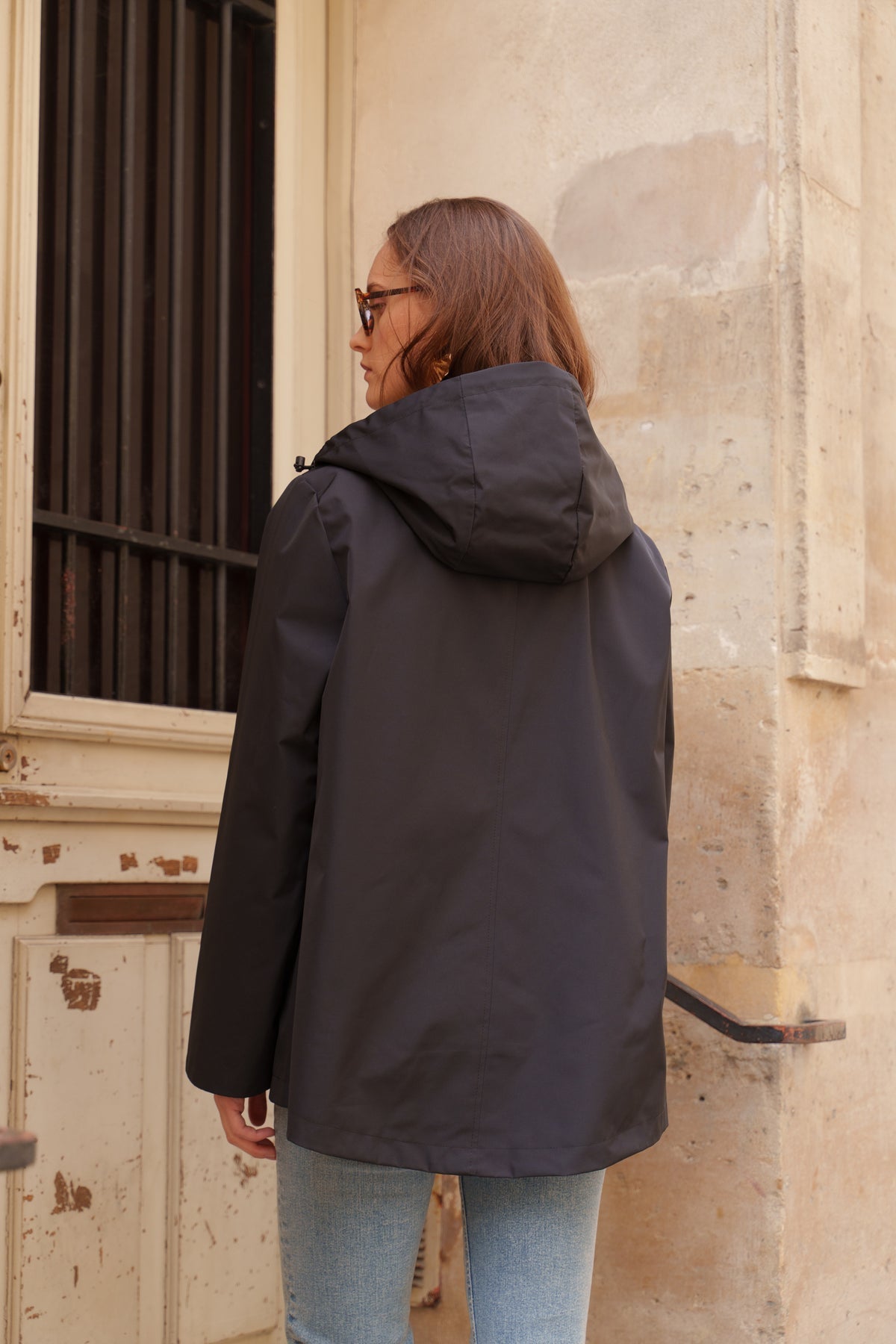 Parka imperméable courte 3 en 1 noir pour femme – vue 5