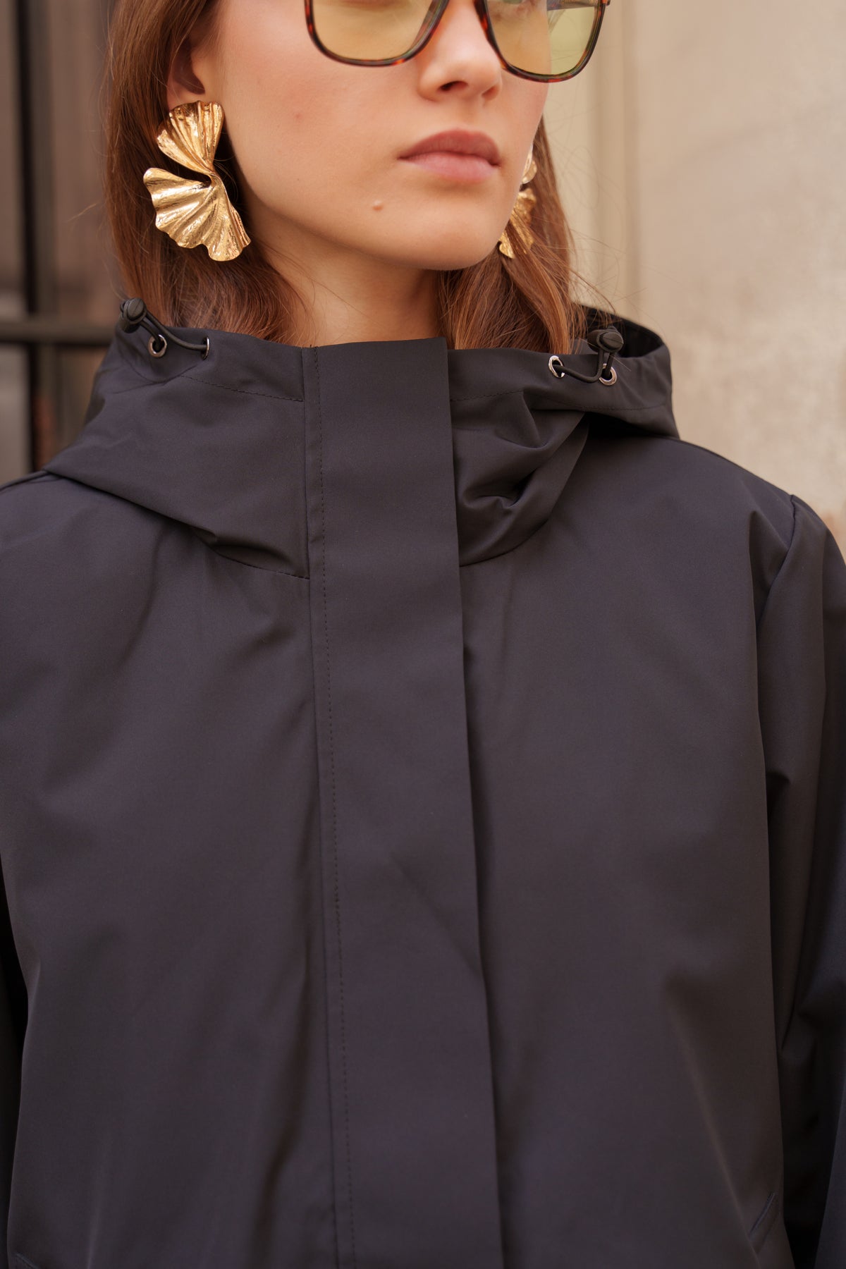 Parka imperméable courte 3 en 1 noir pour femme – vue 6