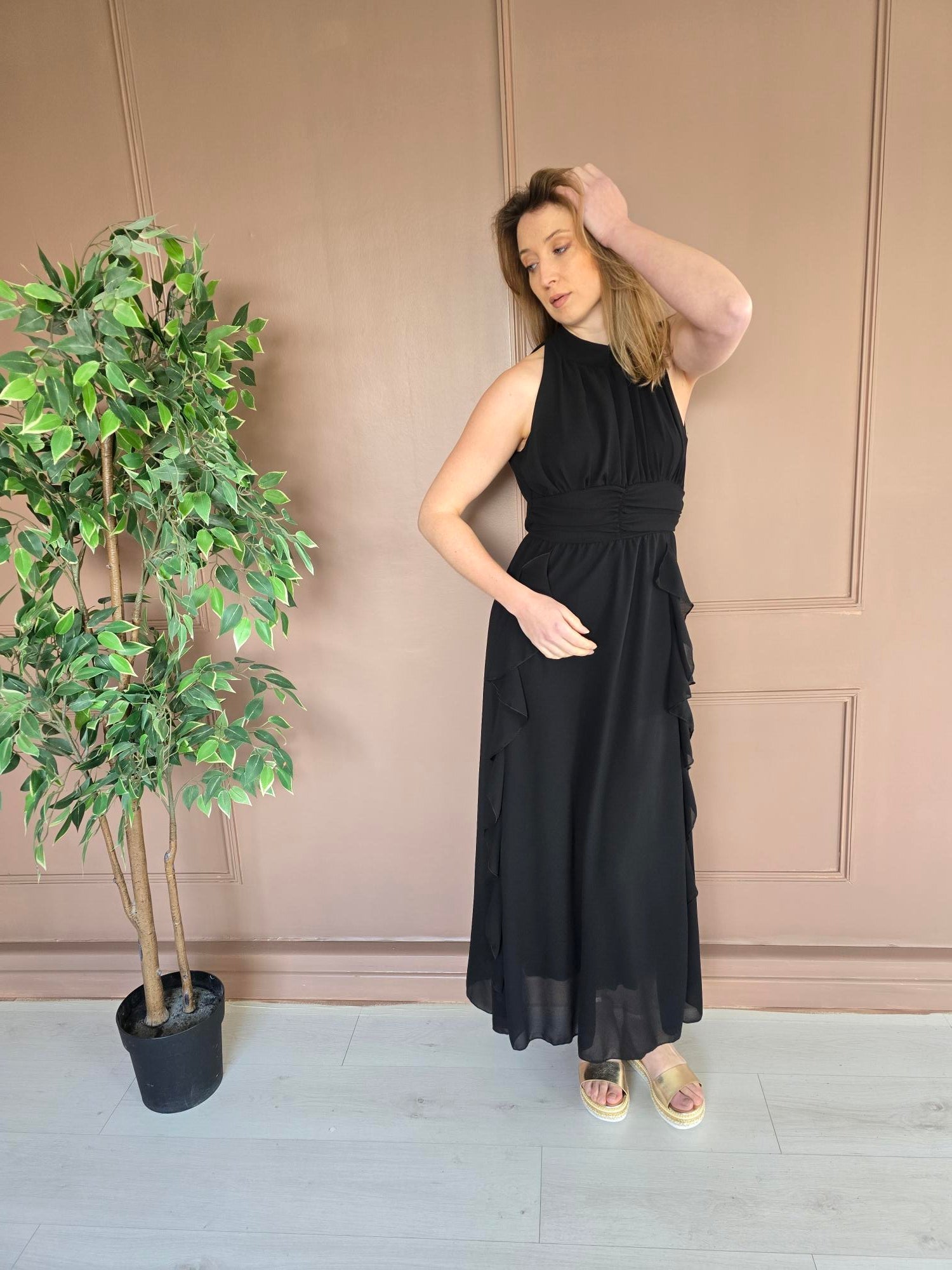 Robe longue multicolore détail – La Chica