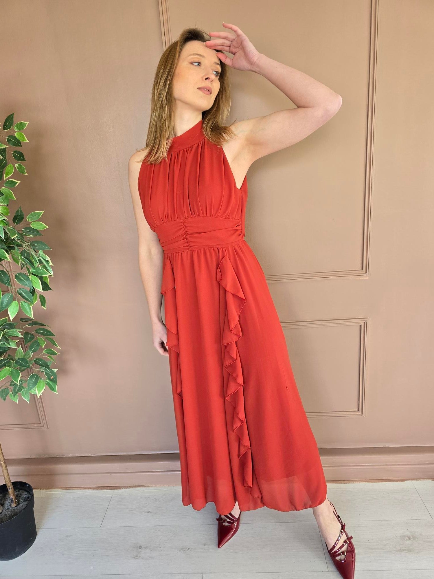 Robe longue multicolore détail – La Chica