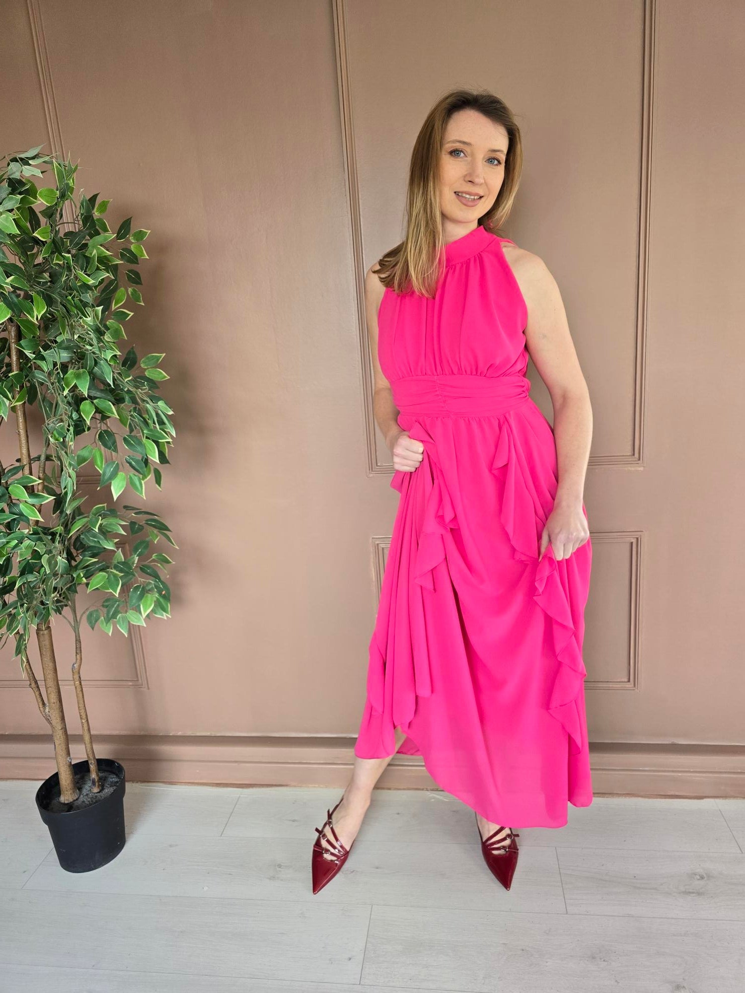 Robe longue multicolore détail – La Chica