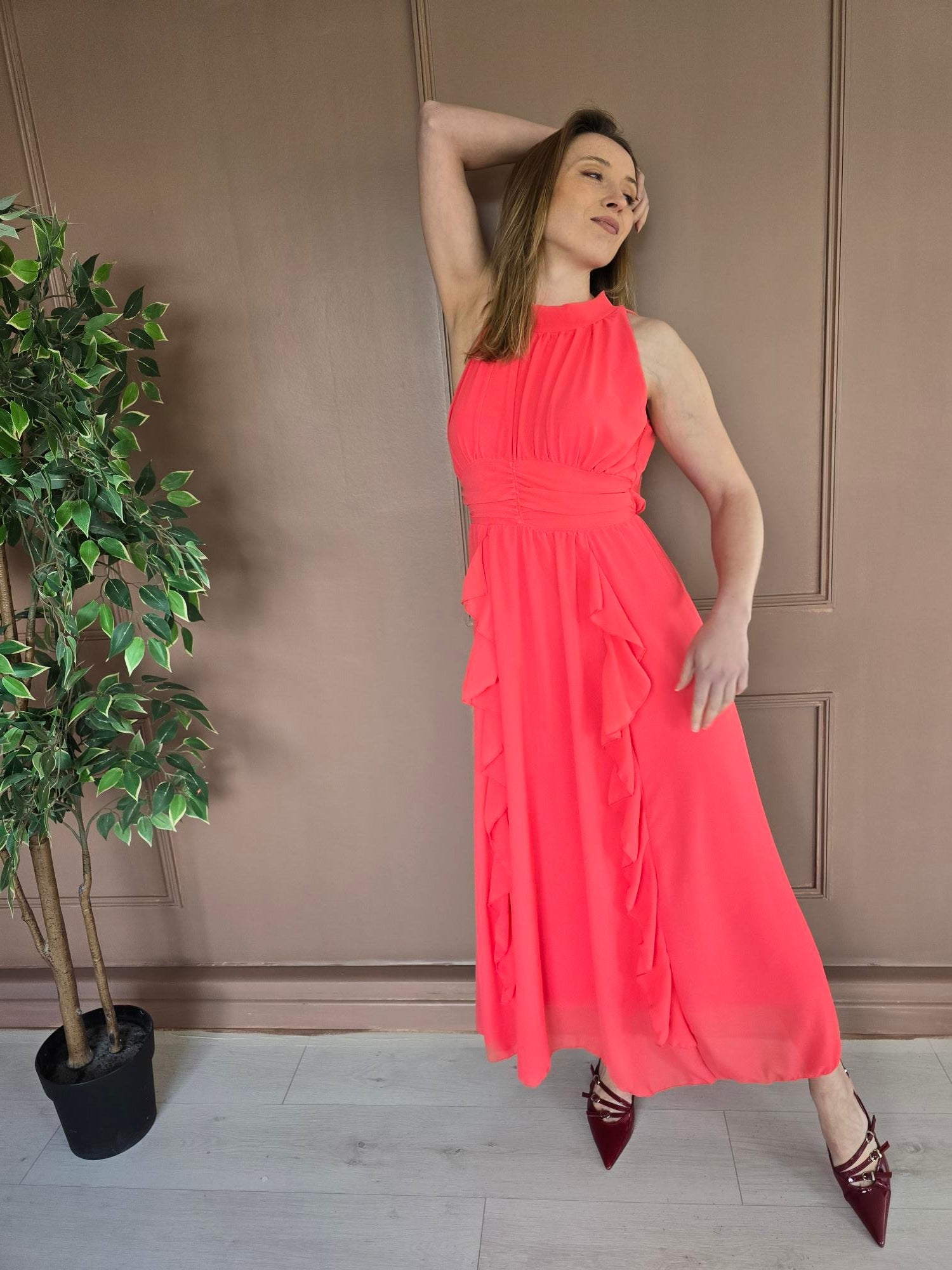 Robe longue multicolore détail – La Chica