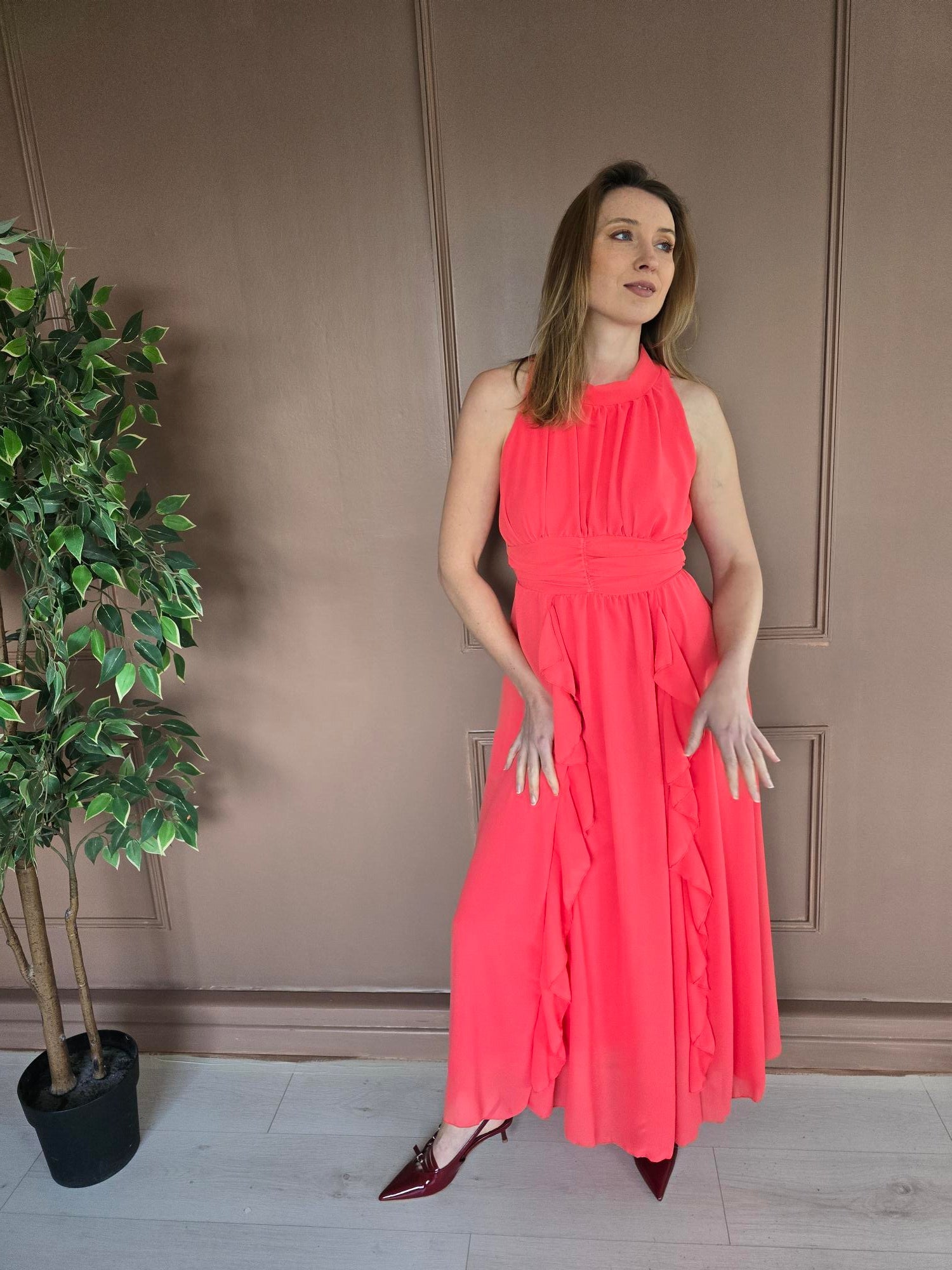 Robe longue multicolore détail – La Chica
