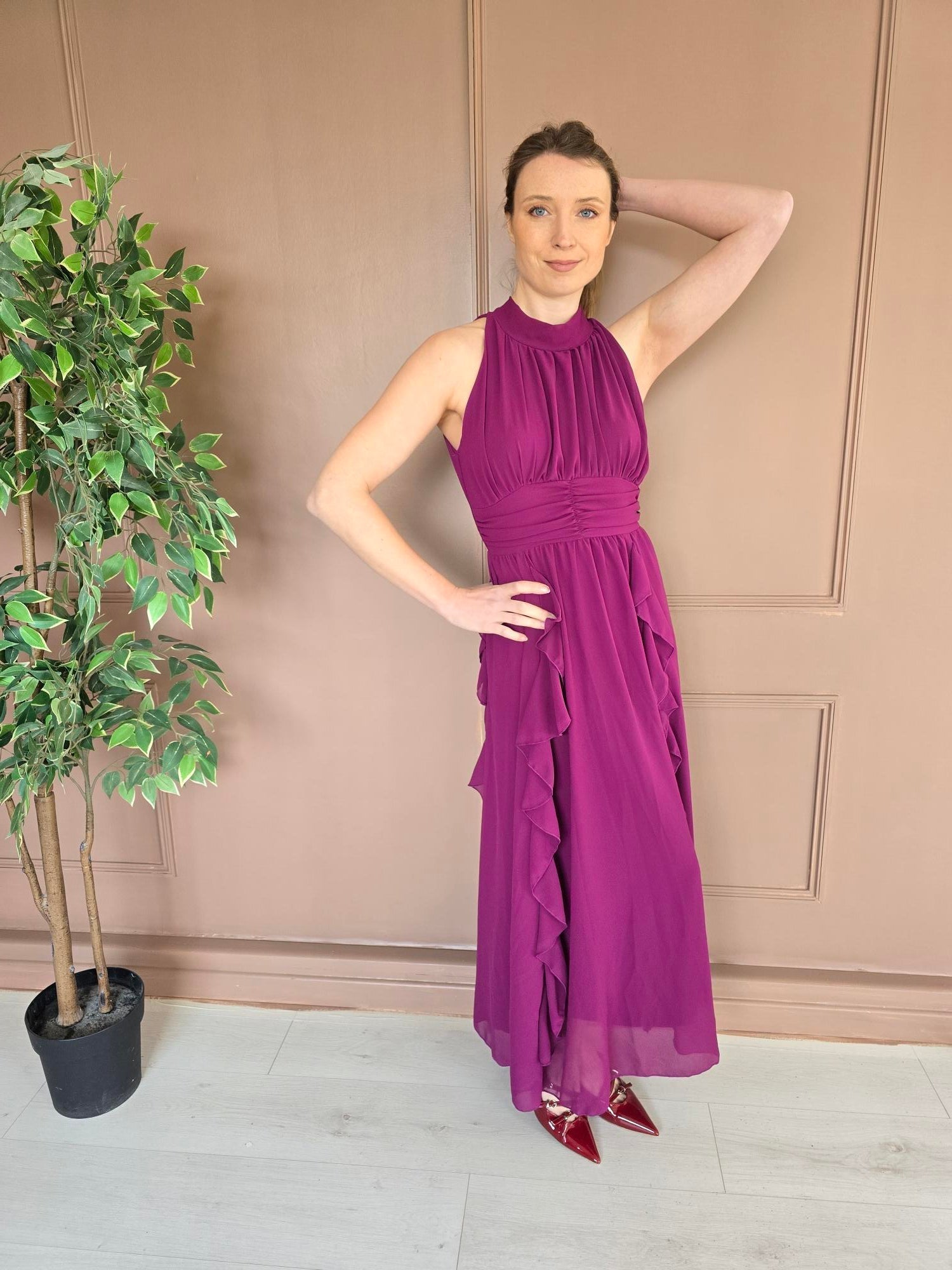 Robe longue multicolore vue de dos femme – La Chica