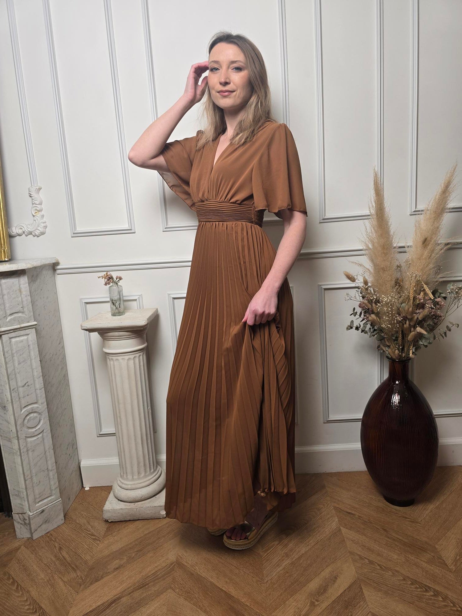 Robe longue camel détail – La Chica