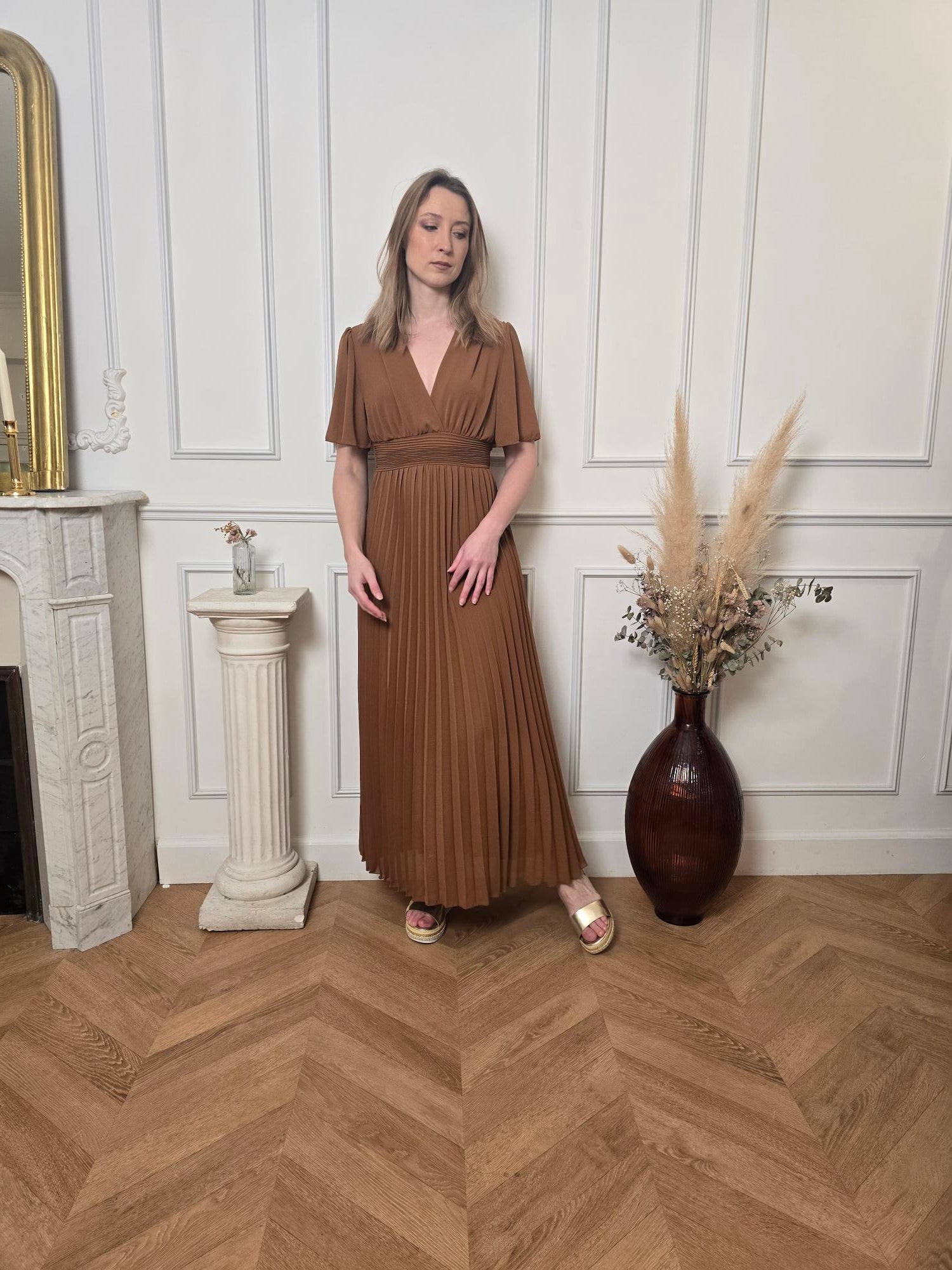 Robe longue camel détail – La Chica