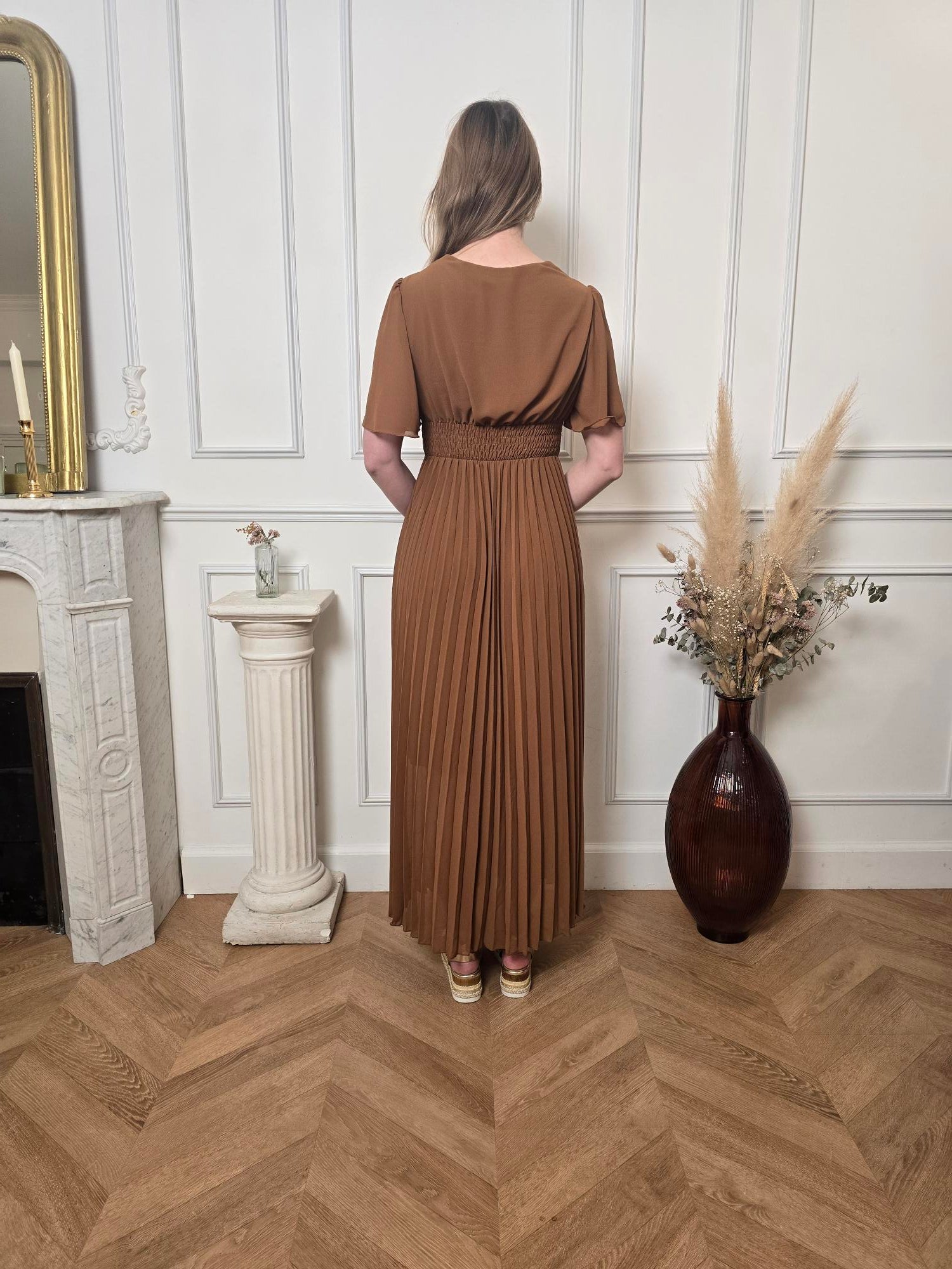 Robe longue camel détail – La Chica