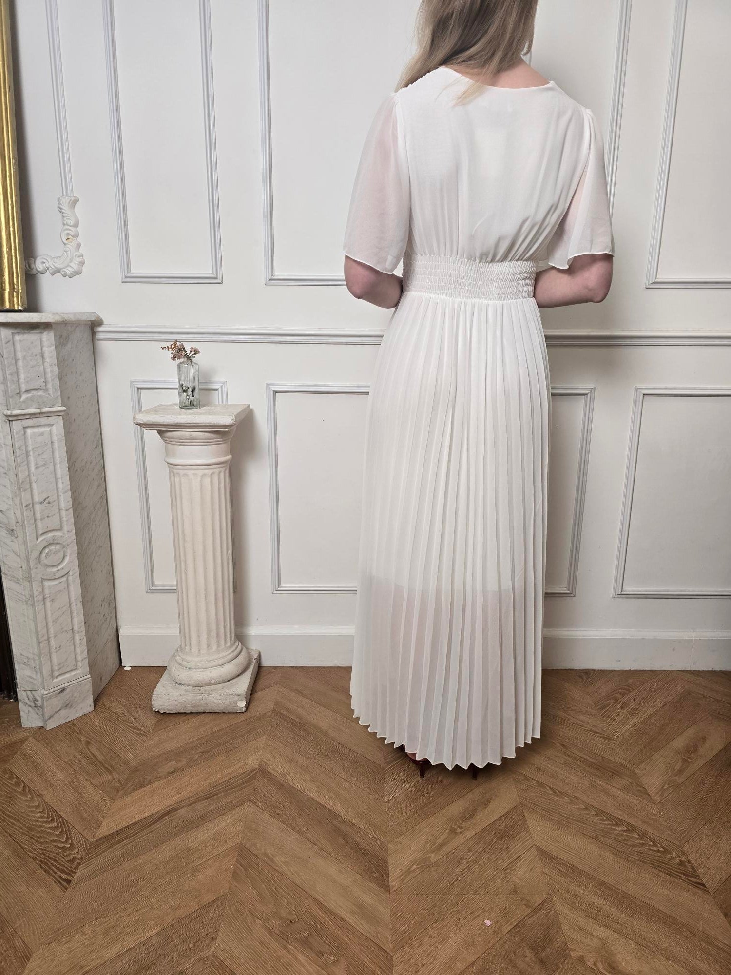 Robe longue blanc ivoire détail – La Chica