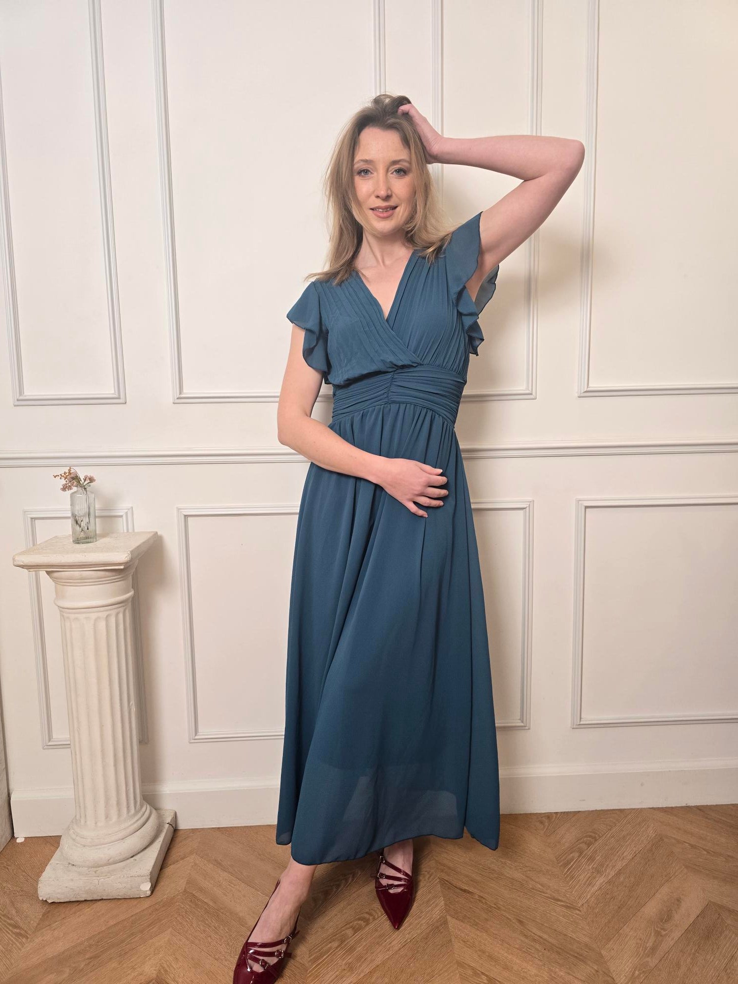 Robe longue bleu canard femme – La Chica