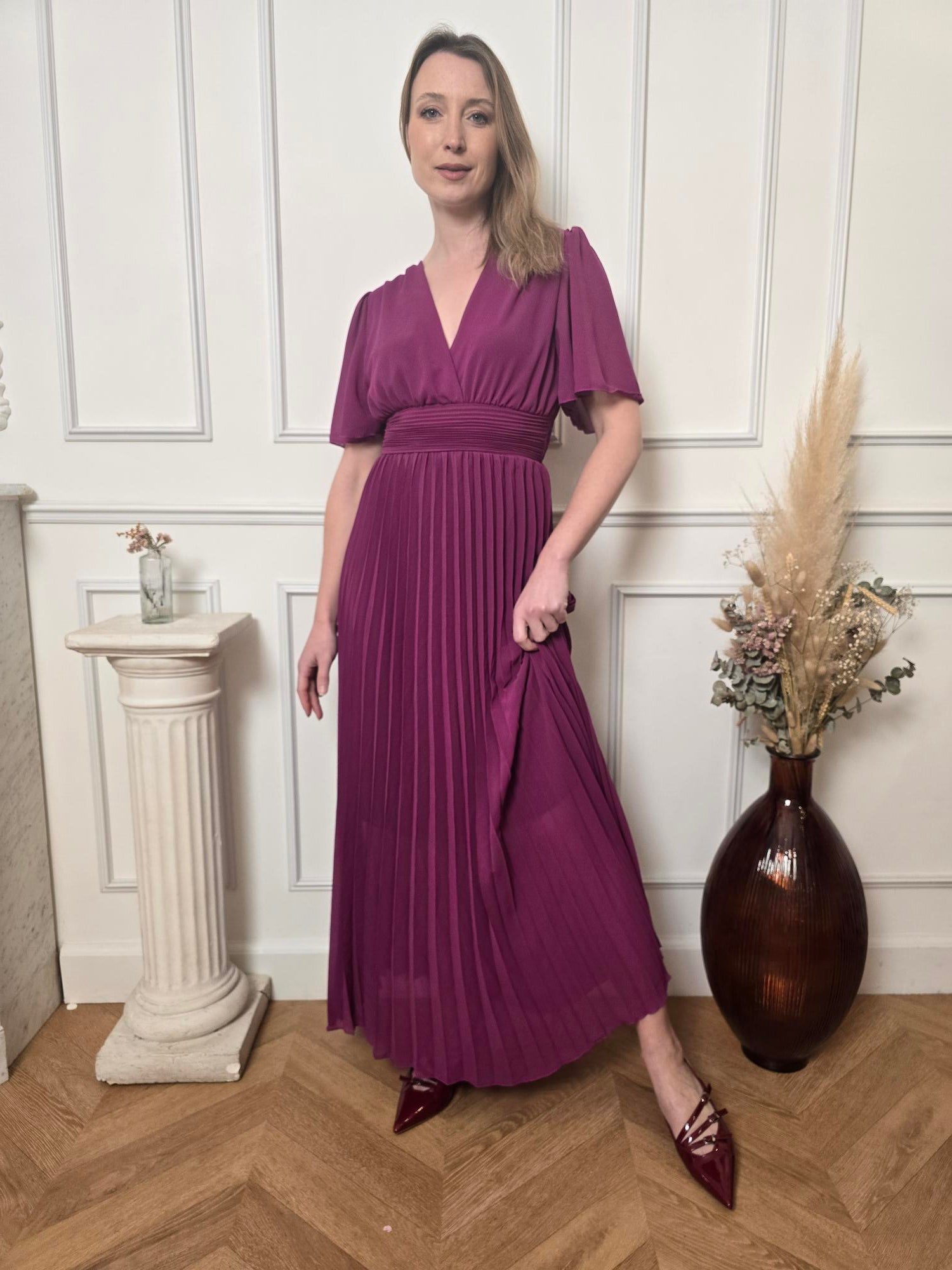 Robe longue prune vue de dos femme – La Chica