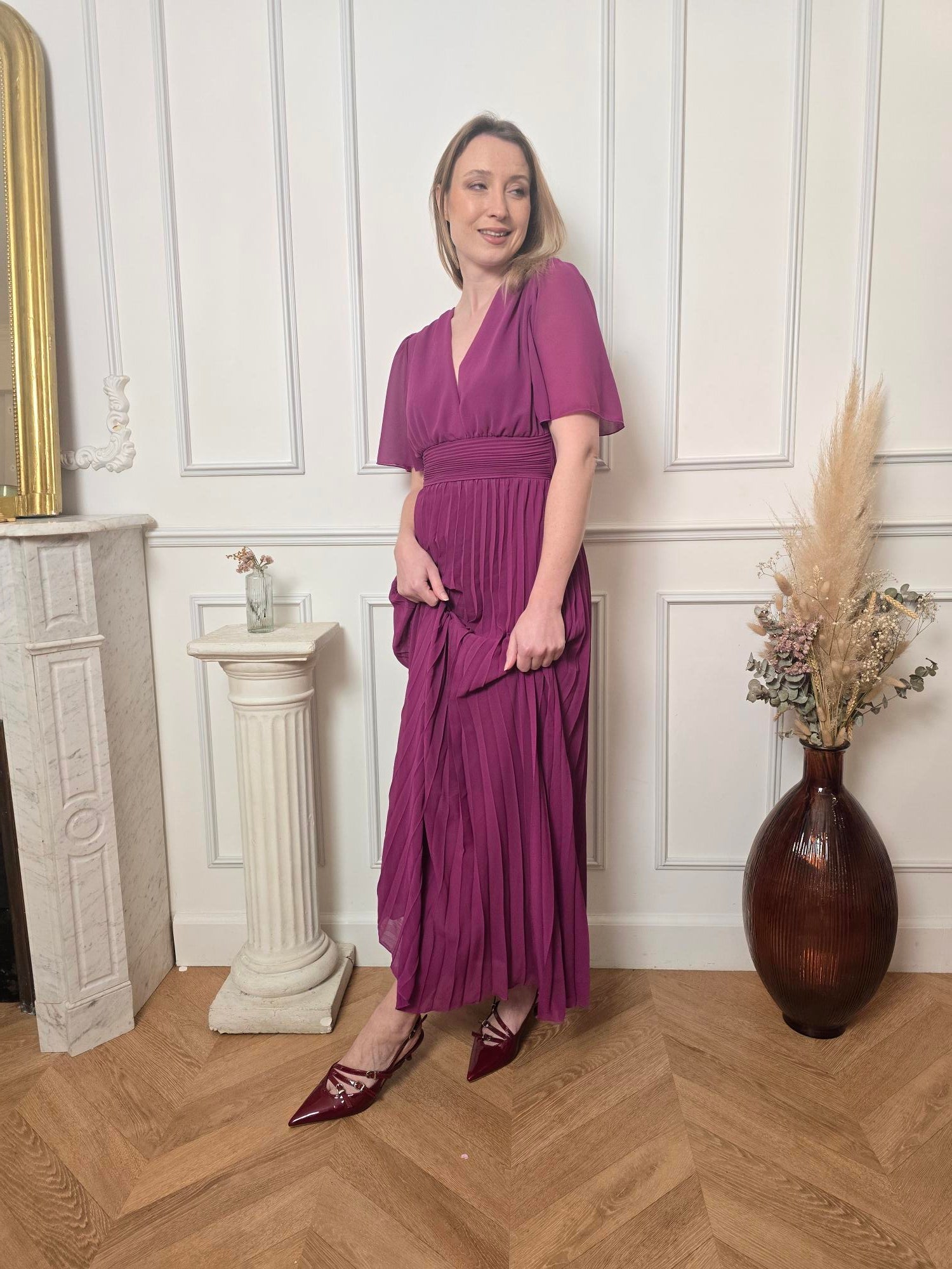 Robe longue prune détail – La Chica