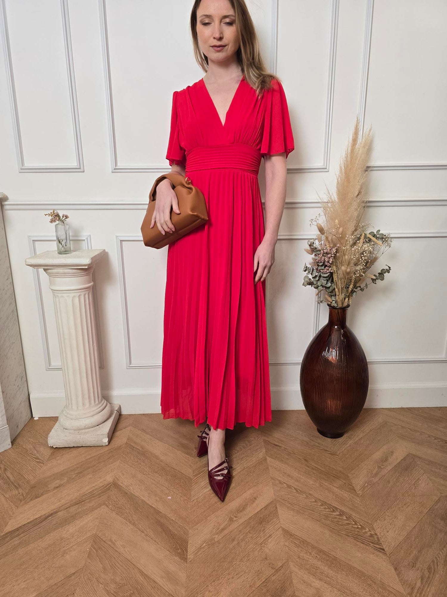 Robe longue rouge détail – La Chica