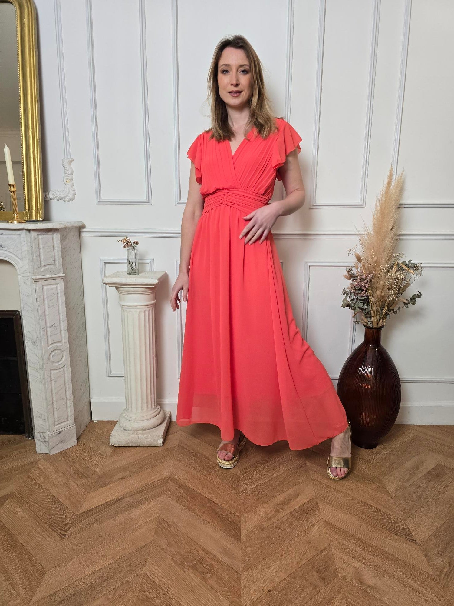 Robe longue corail femme – La Chica