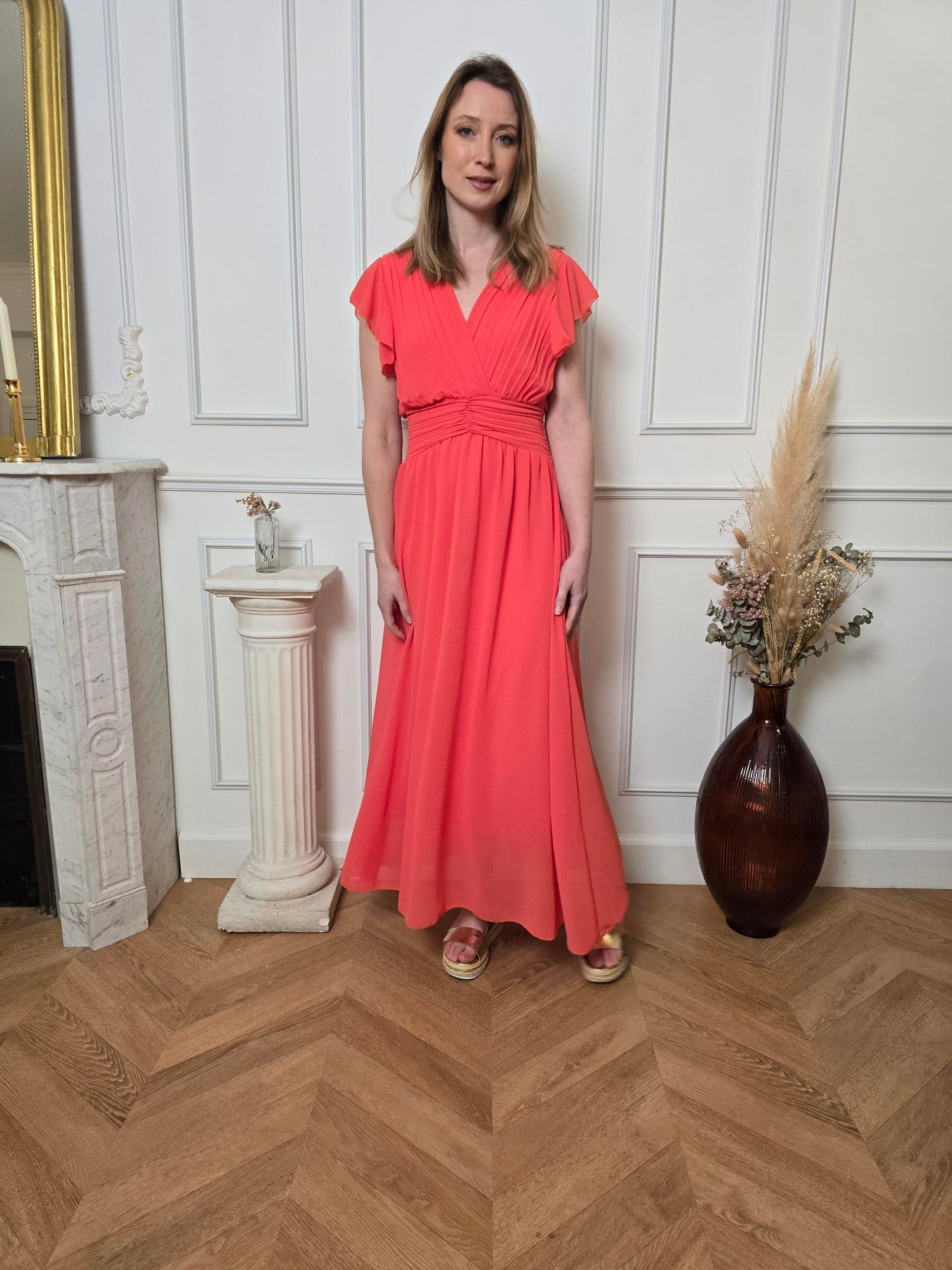 Robe longue corail détail – La Chica