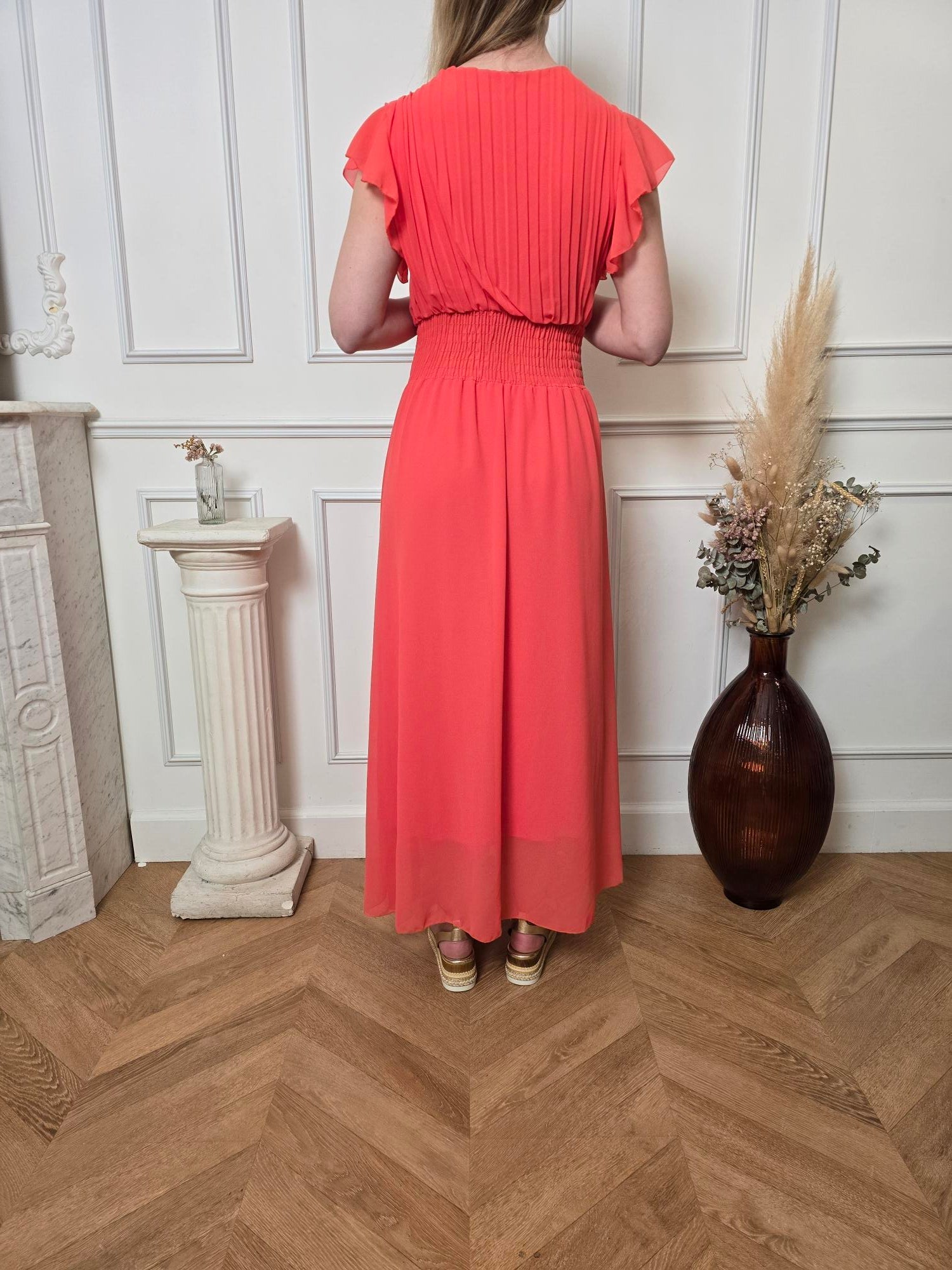 Robe longue corail détail – La Chica