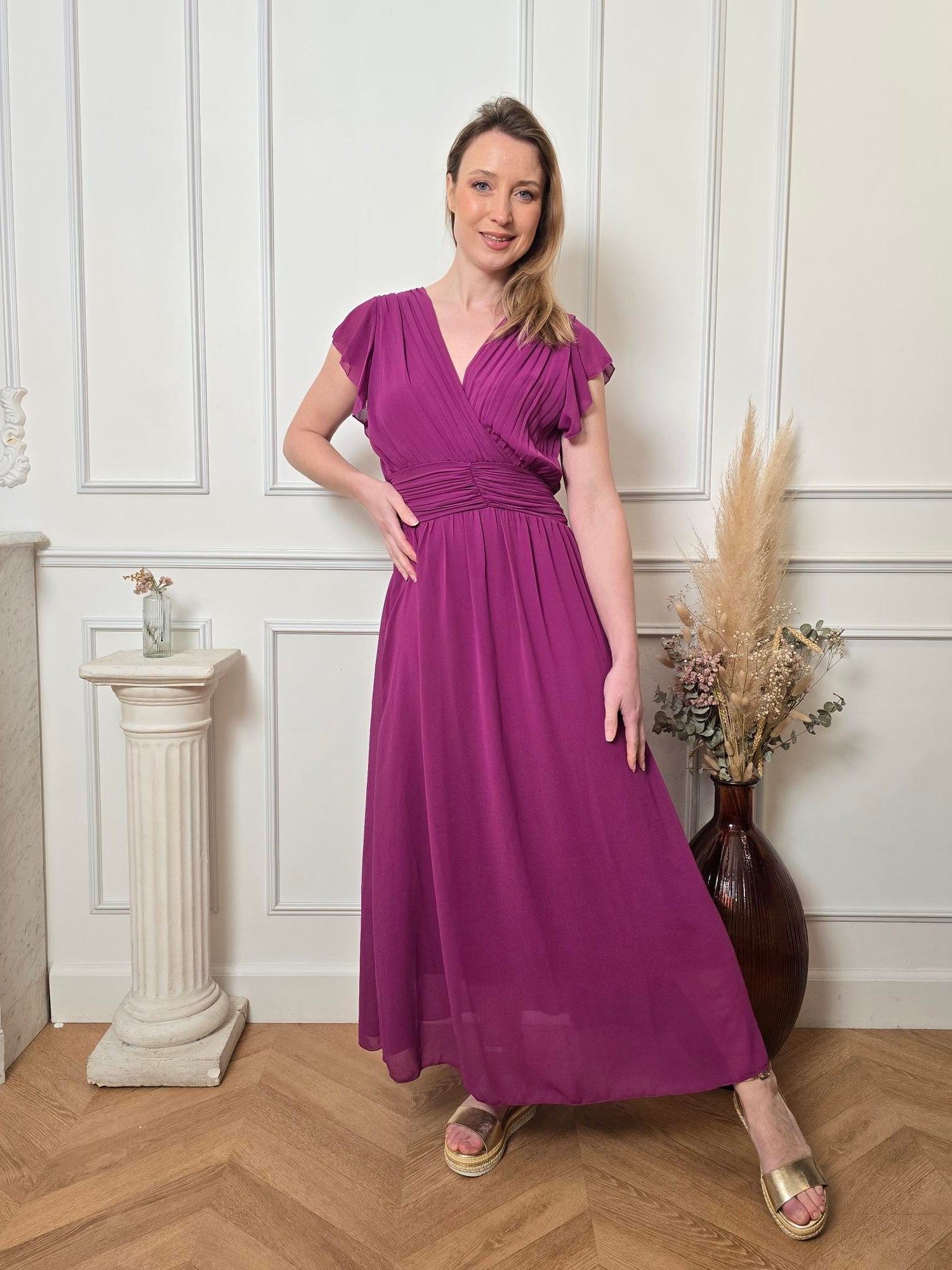 Robe longue prune femme – La Chica