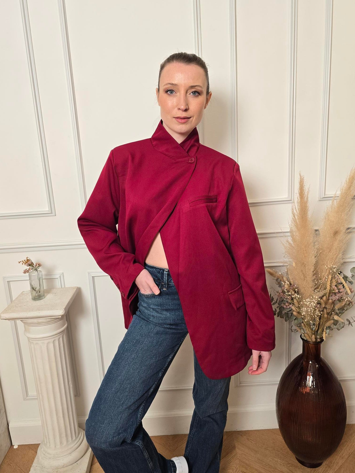 Blazer bordeaux détail – La Chica