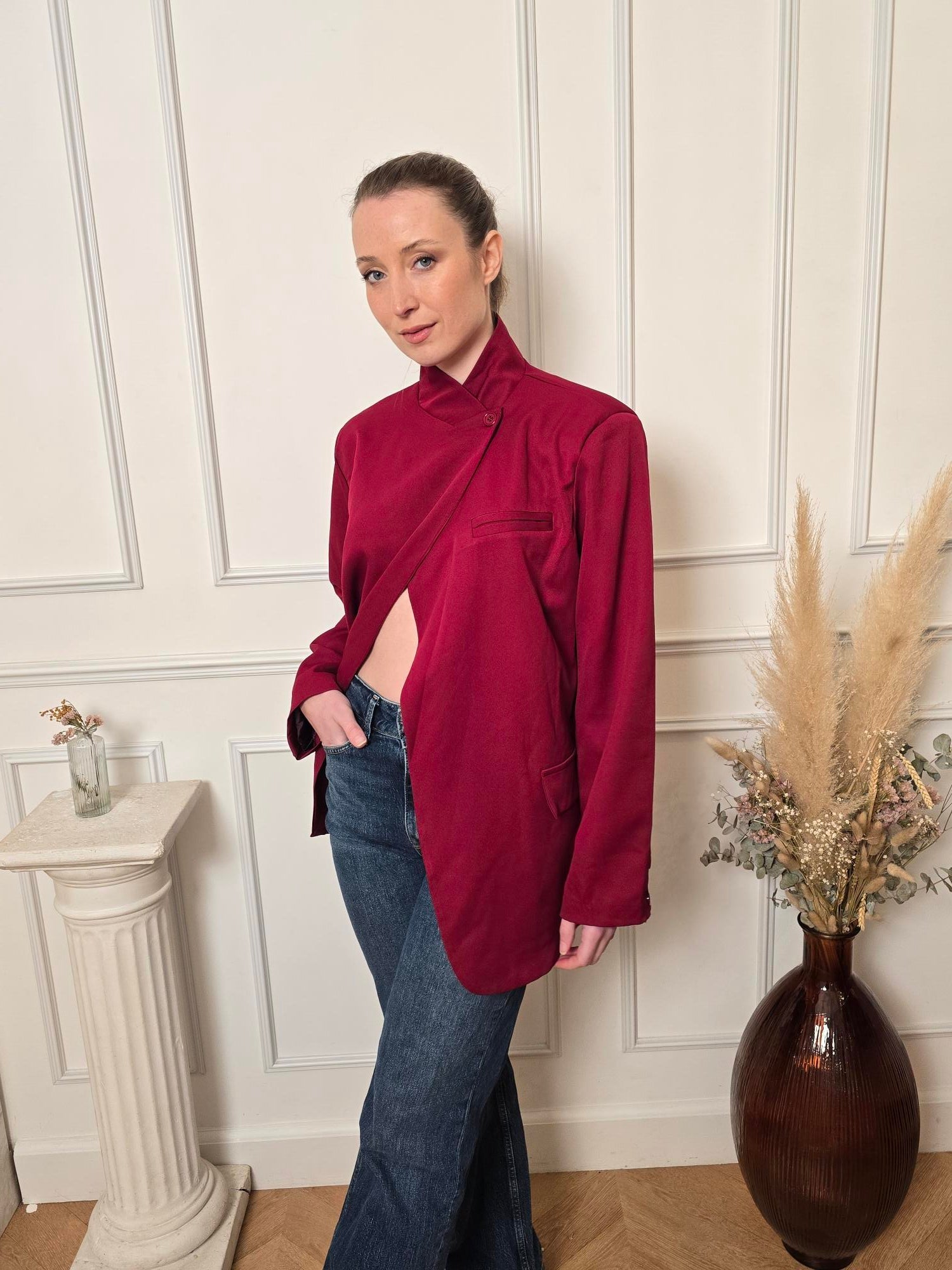 Blazer bordeaux détail – La Chica