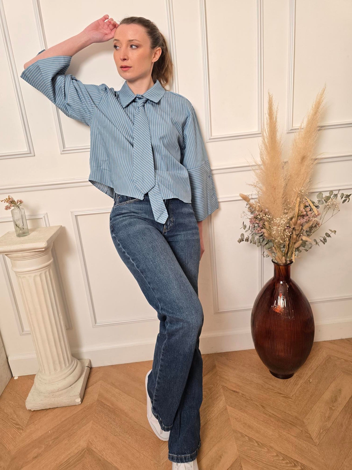 Chemise bleu détail – La Chica