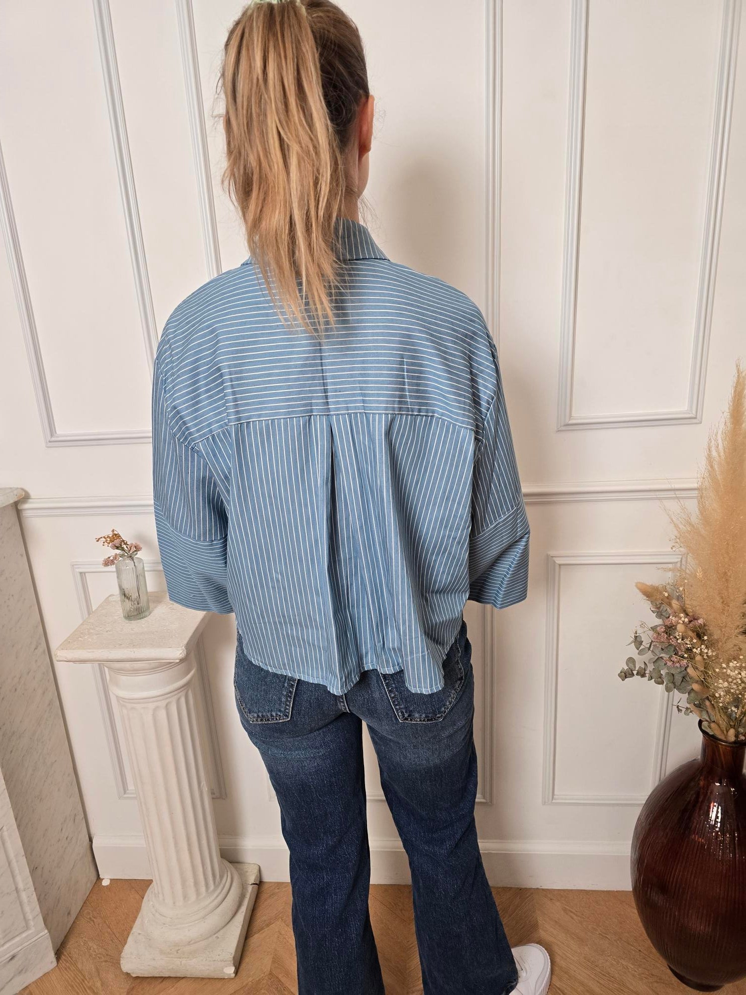 Chemise bleu détail – La Chica