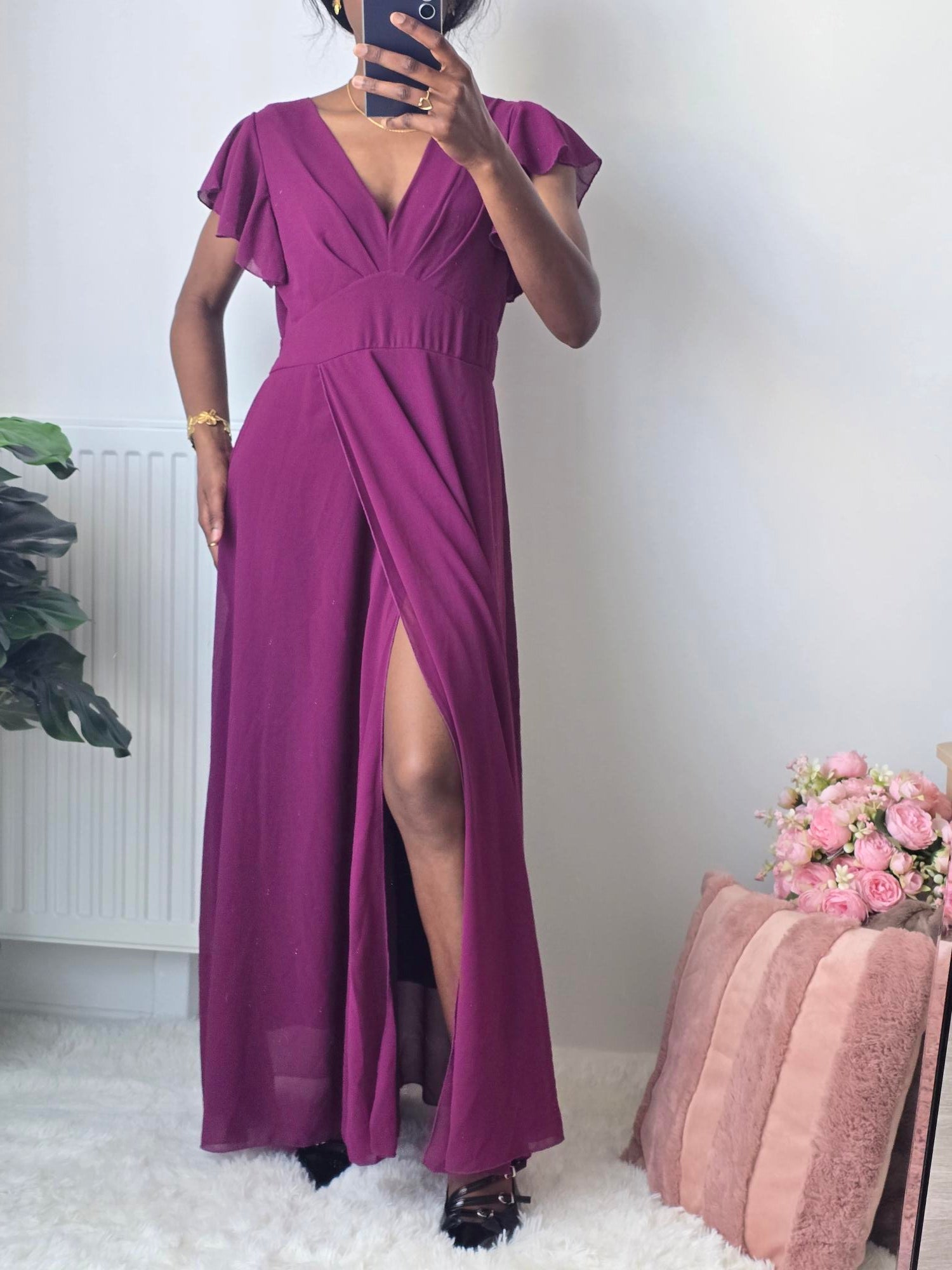 Robe longue prune plissée ✦ Élégance profonde et sophistication intemporelle La Chica