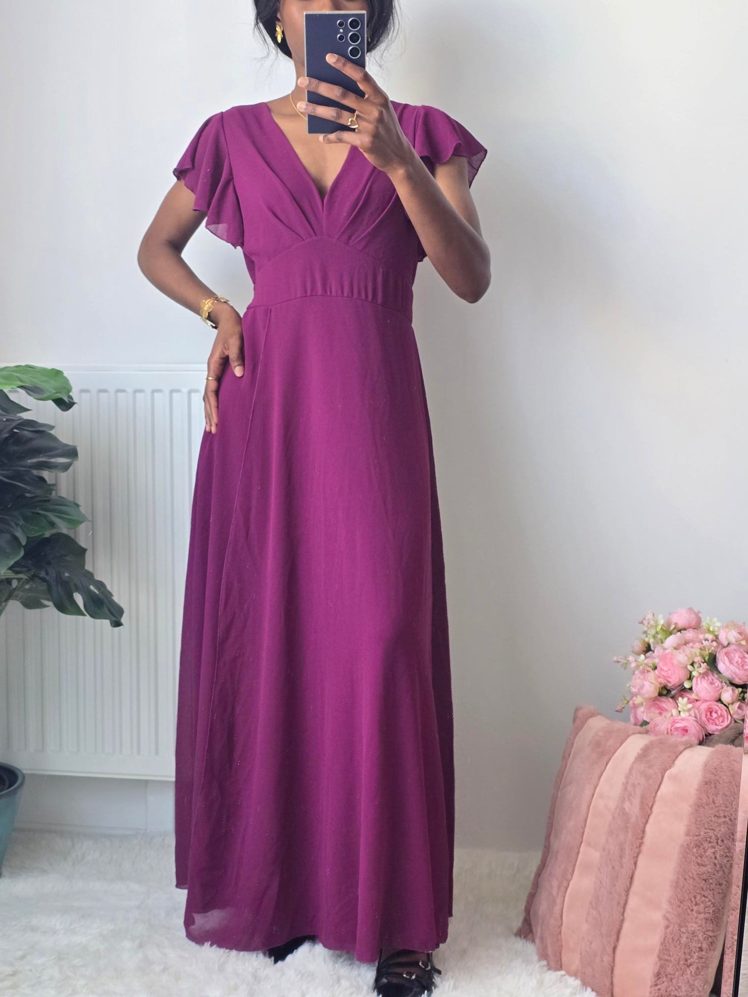 Robe longue prune plissée ✦ Élégance profonde et sophistication intemporelle La Chica